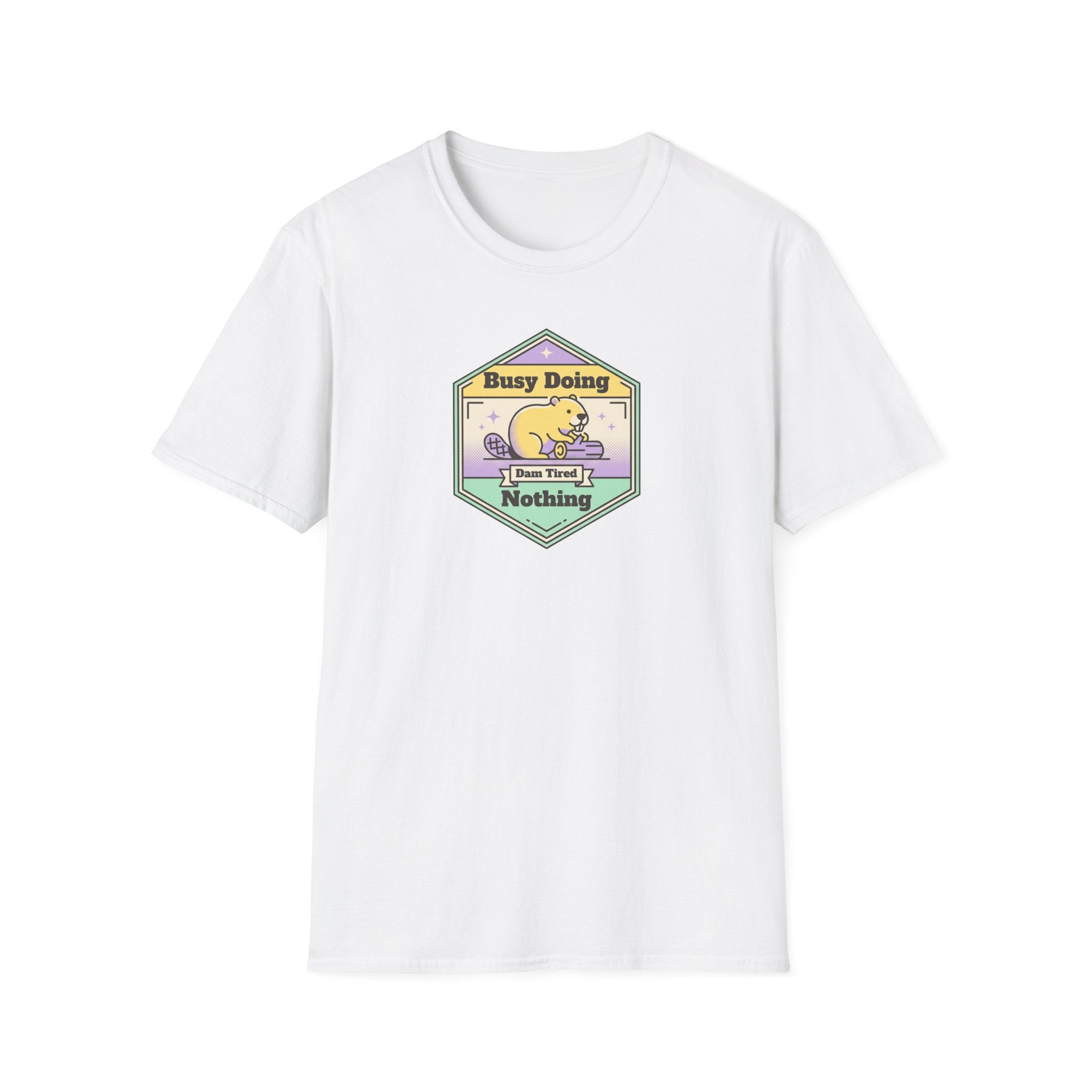 Funny Sloth T-Shirt | Busy Doing Nothing Cute Pastel Sloth Graphic Tee | Lazy Day Animal Shirt Gift