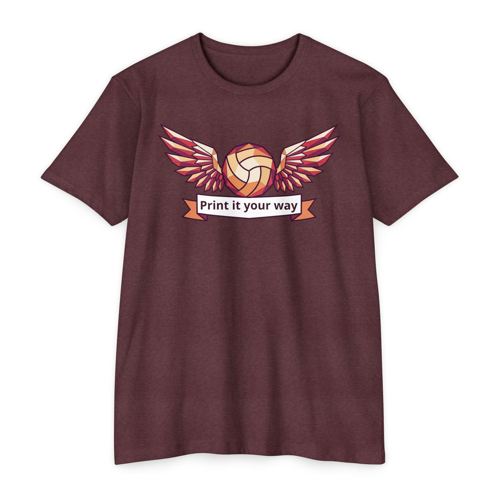 Custom Volleyball T-Shirt Personalized Winged Volleyball Banner Tee Add Your Name or Team Gift Unisex