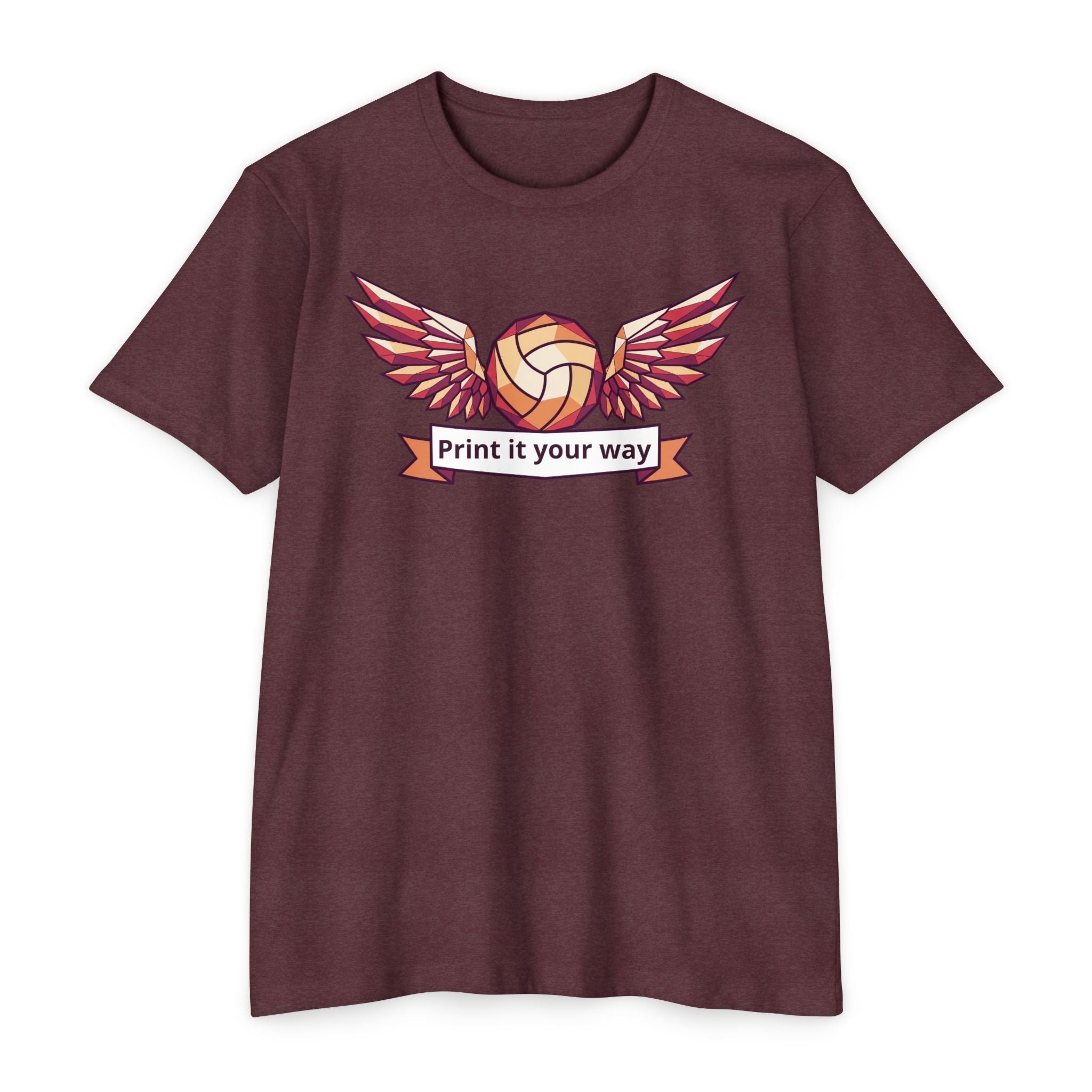 Custom Volleyball T-Shirt Personalized Winged Volleyball Banner Tee Add Your Name or Team Gift Unisex