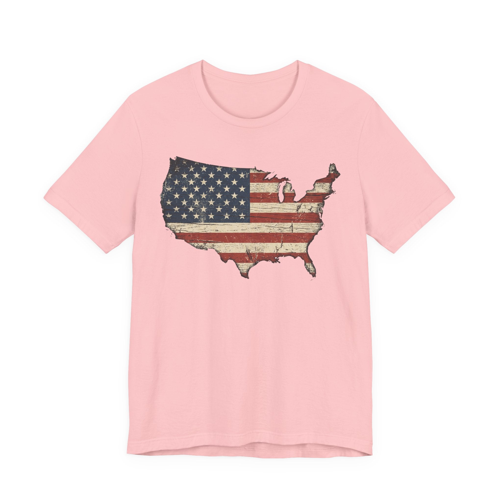 Distressed American Flag USA Map T-Shirt | Patriotic United States Tee