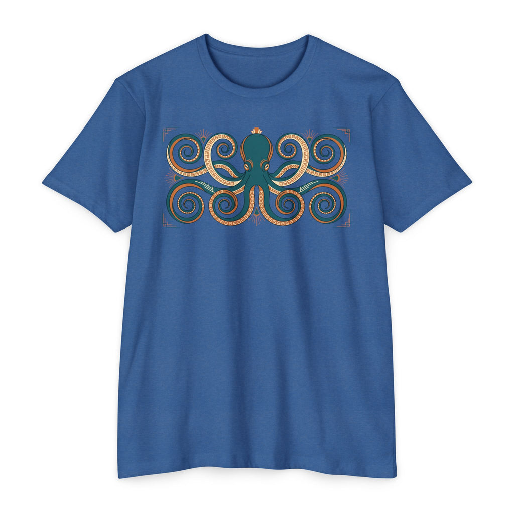 Octopus T-Shirt Teal Swirl Nautical Sea Creature Graphic Tee Ocean Lover Gift Unisex