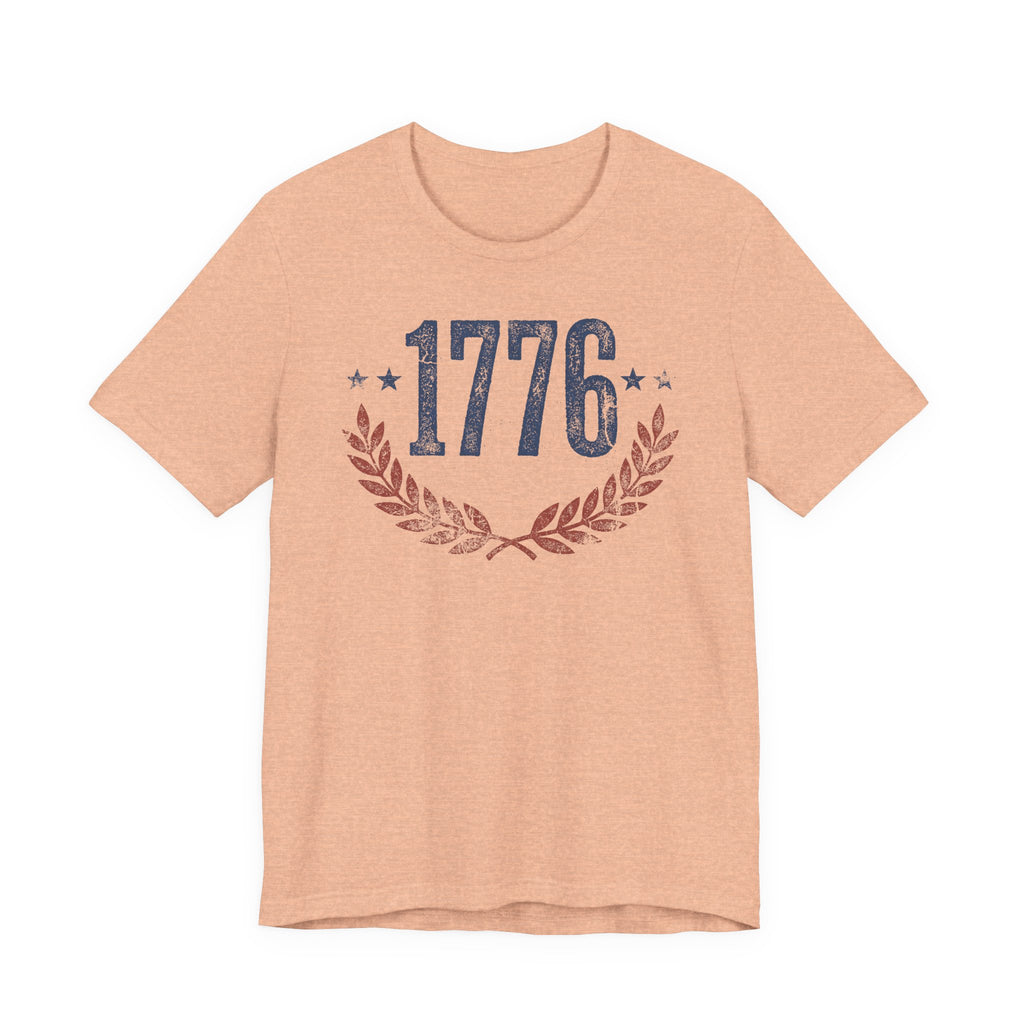 1776 Laurel Wreath T-Shirt | Patriotic American Revolution History Independence Day Graphic Tee