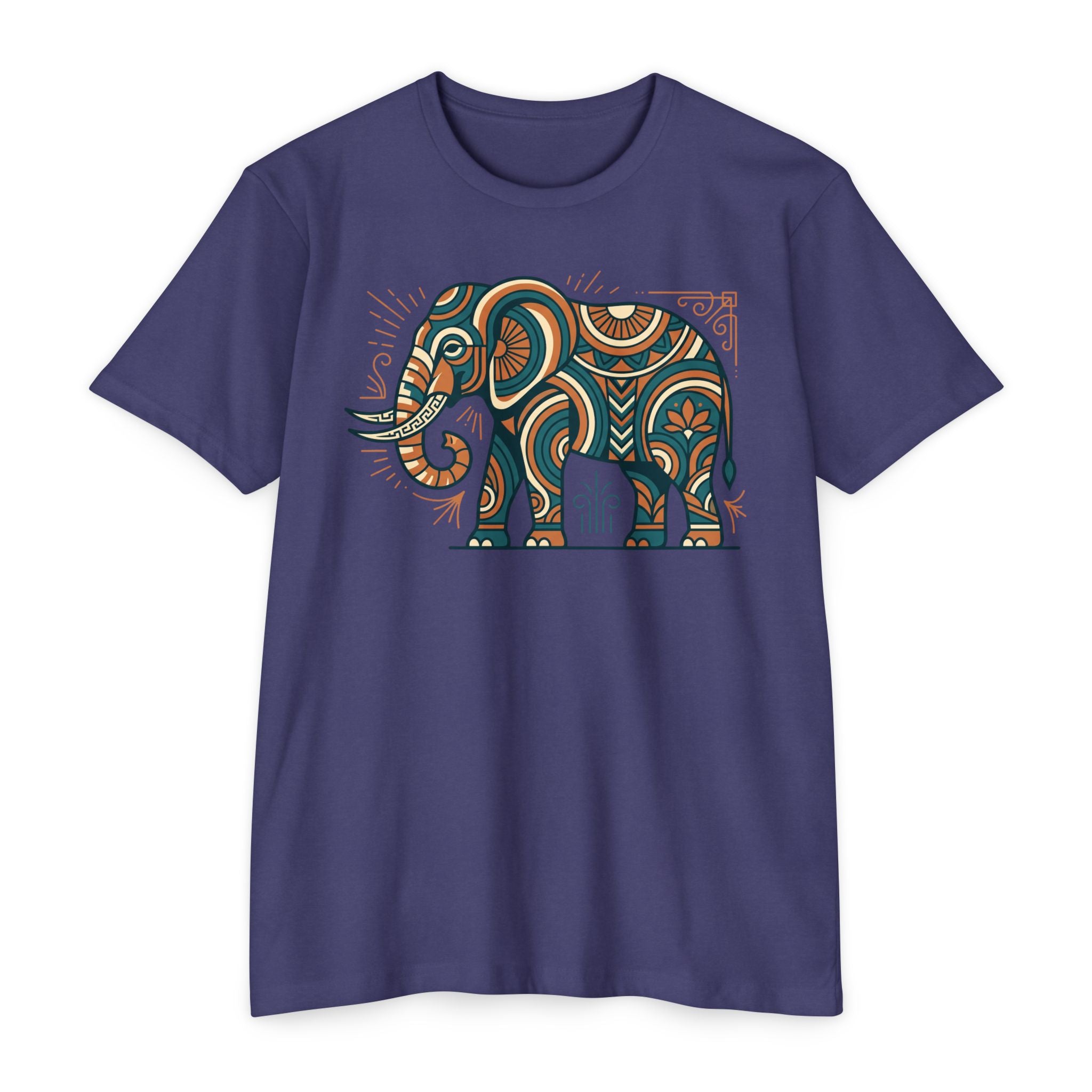 Elephant T-Shirt Boho Tribal Paisley Pattern Graphic Tee Elephant Lover Gift Nature Art Tee