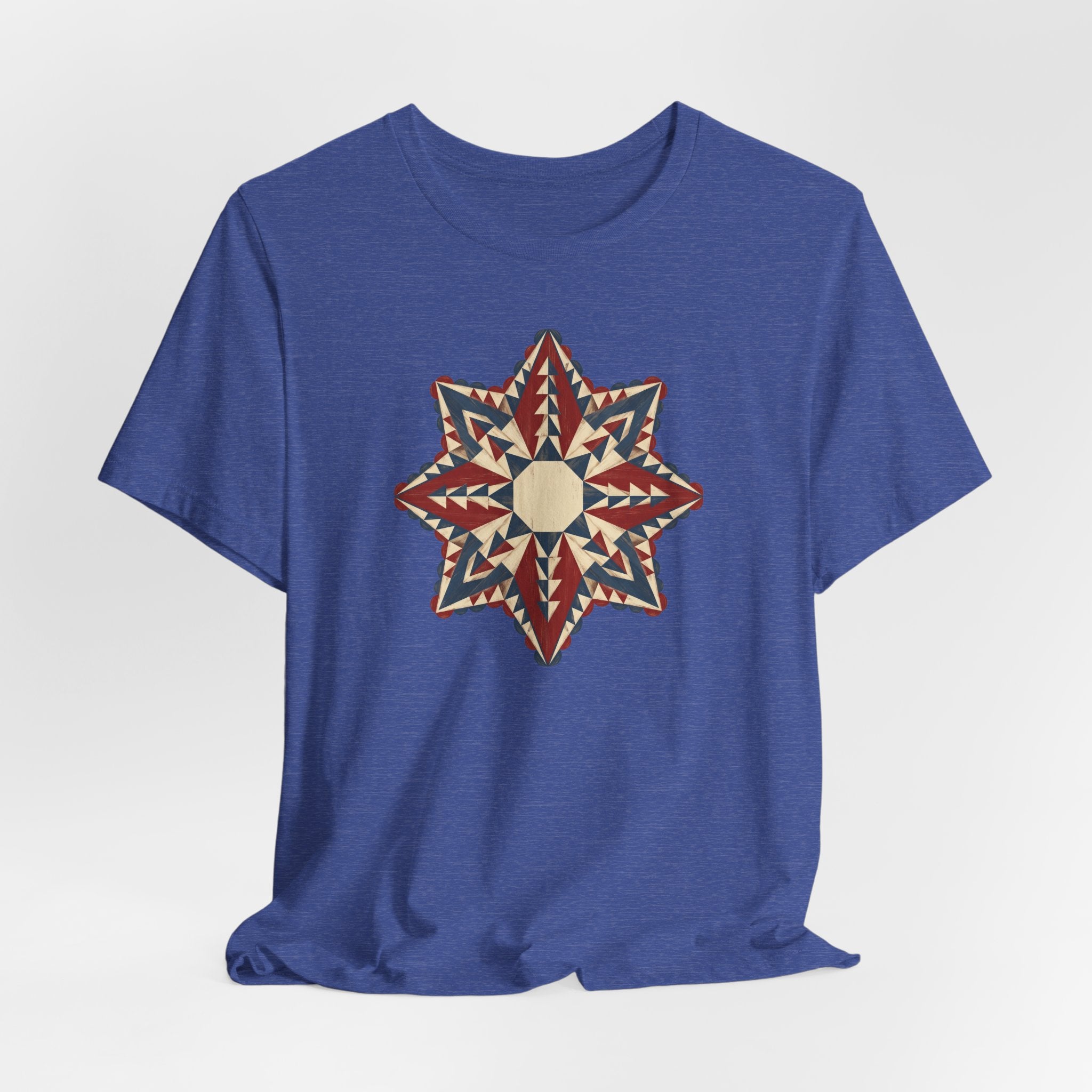 Southwestern Star Mandala Graphic Tee | Geometric Aztec Compass Boho Folk Art T-Shirt