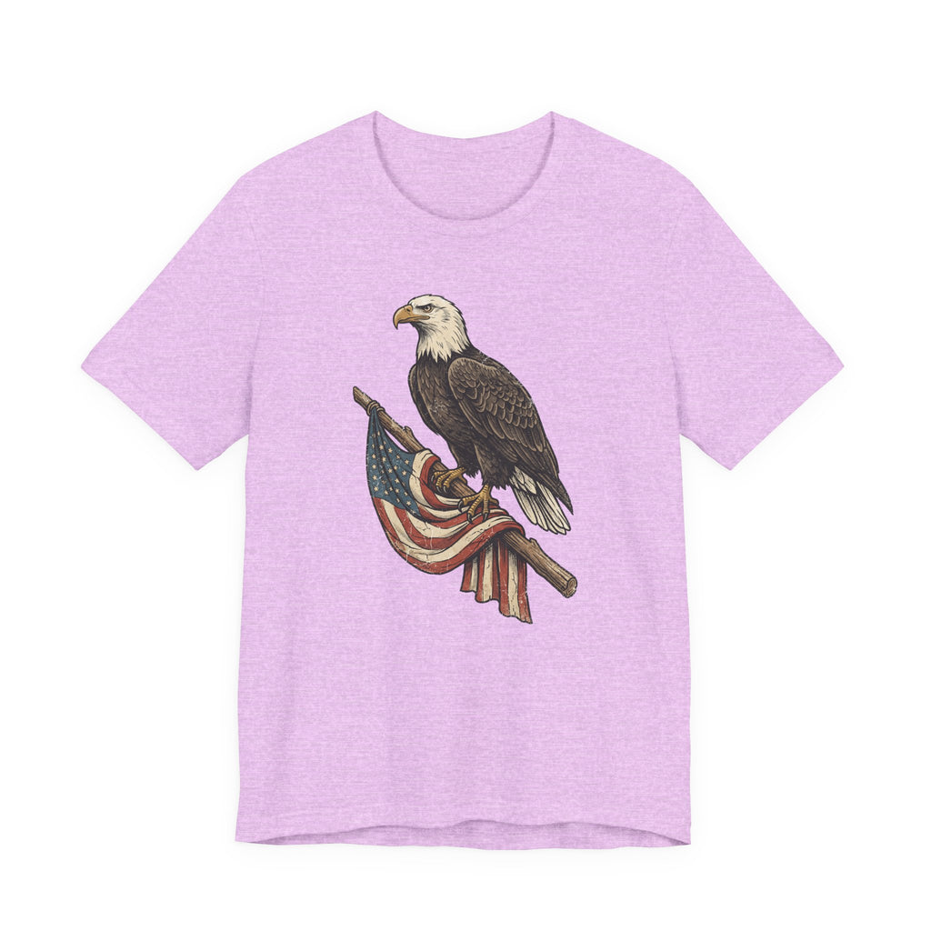 Bald Eagle American Flag T-Shirt | Patriotic USA Stars Stripes Vintage Eagle Graphic Tee Gift