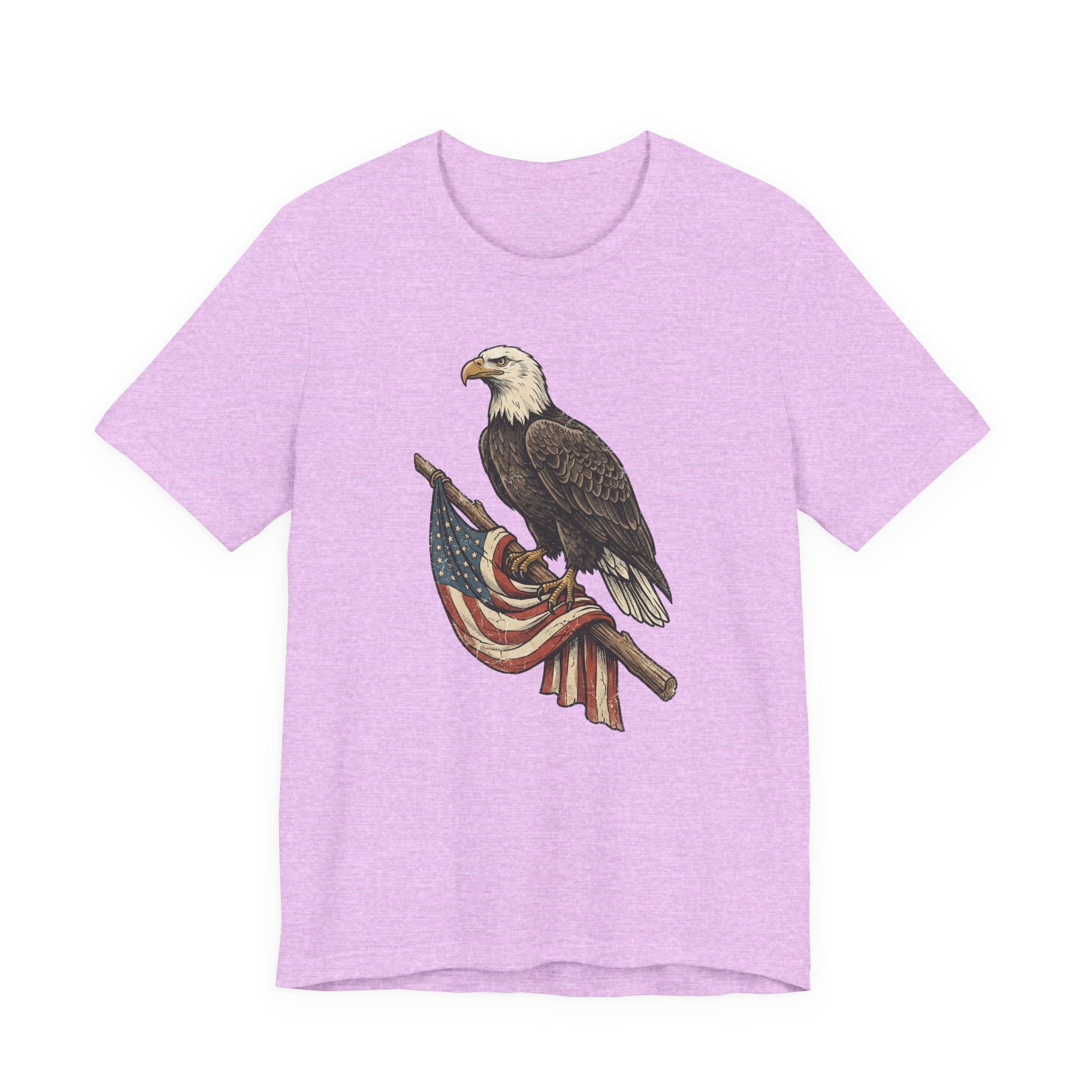 Bald Eagle American Flag T-Shirt | Patriotic USA Stars Stripes Vintage Eagle Graphic Tee Gift