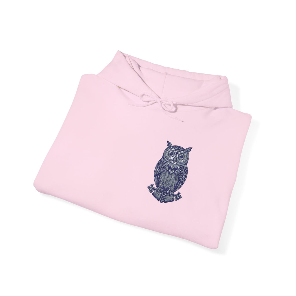Floral Owl Hoodie | Botanical Bird Small Chest Print, Unisex Nature Sweatshirt, Owl Lover Gift Pullover
