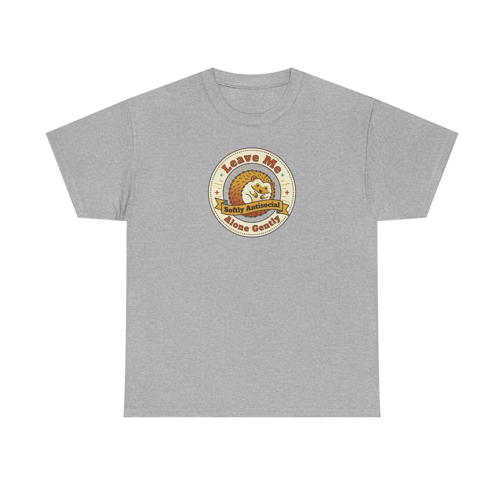 Leave Me Alone Softly Antisocial T-Shirt | Funny Introvert Hedgehog Graphic Tee