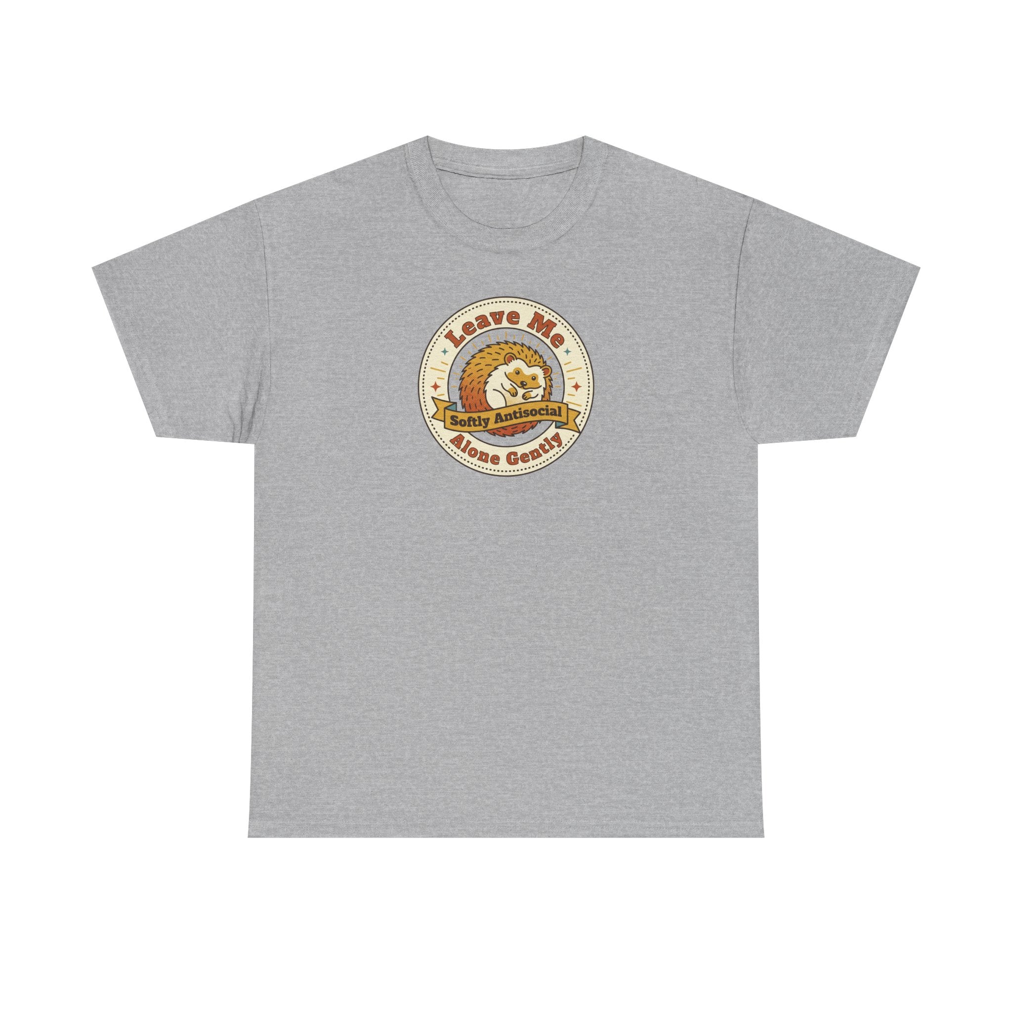 Leave Me Alone Softly Antisocial T-Shirt | Funny Introvert Hedgehog Graphic Tee