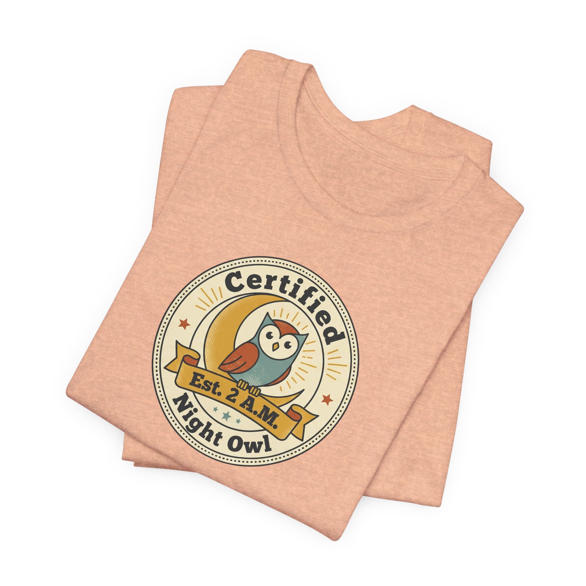 Certified Night Owl owl badge T-Shirt | 2 AM est. graphic tee
