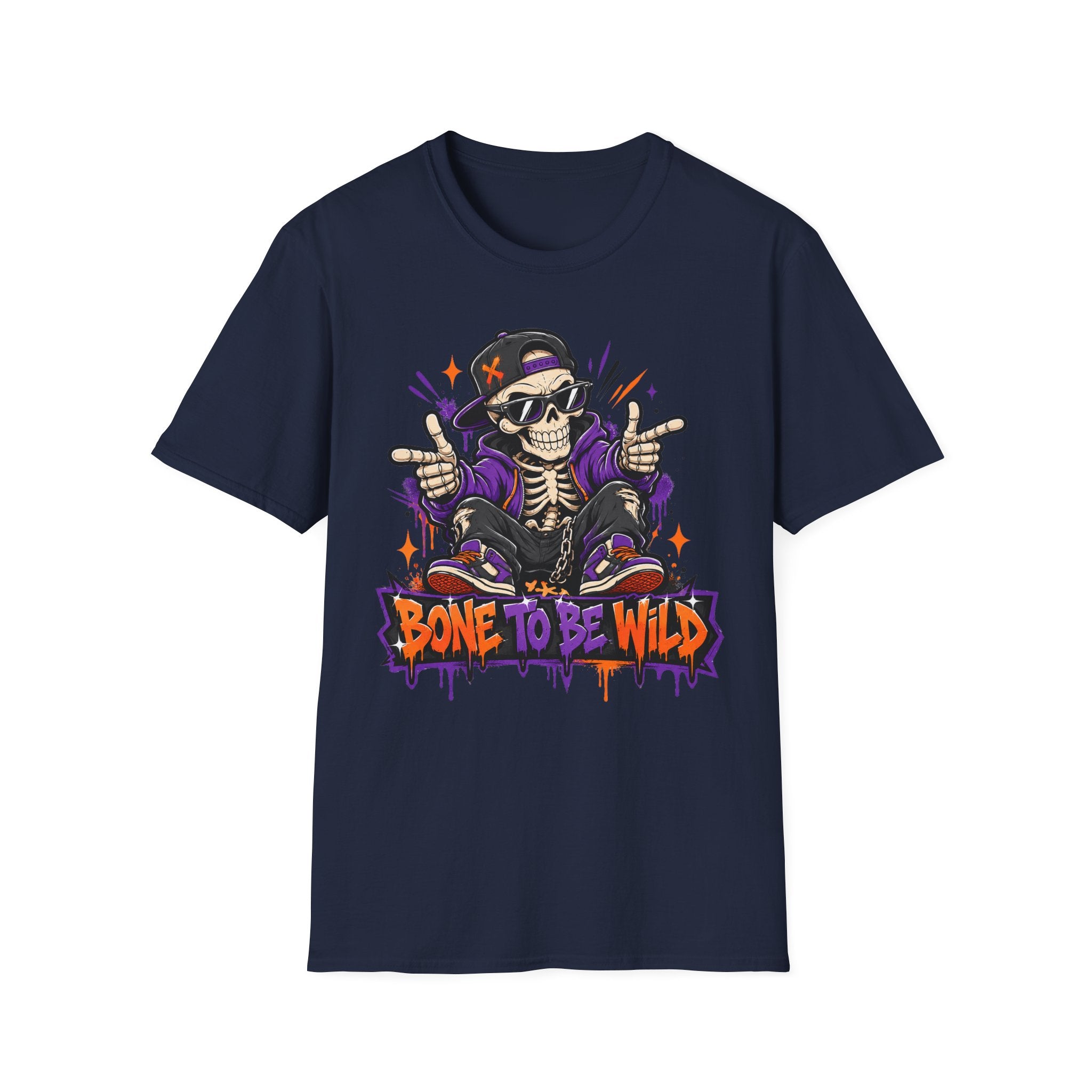 Bone To Be Wild Skeleton DJ T-Shirt | Halloween Skull Graphic Tee | Spooky Music Lover Shirt | Funny Skeleton Gift | Halloween Tee