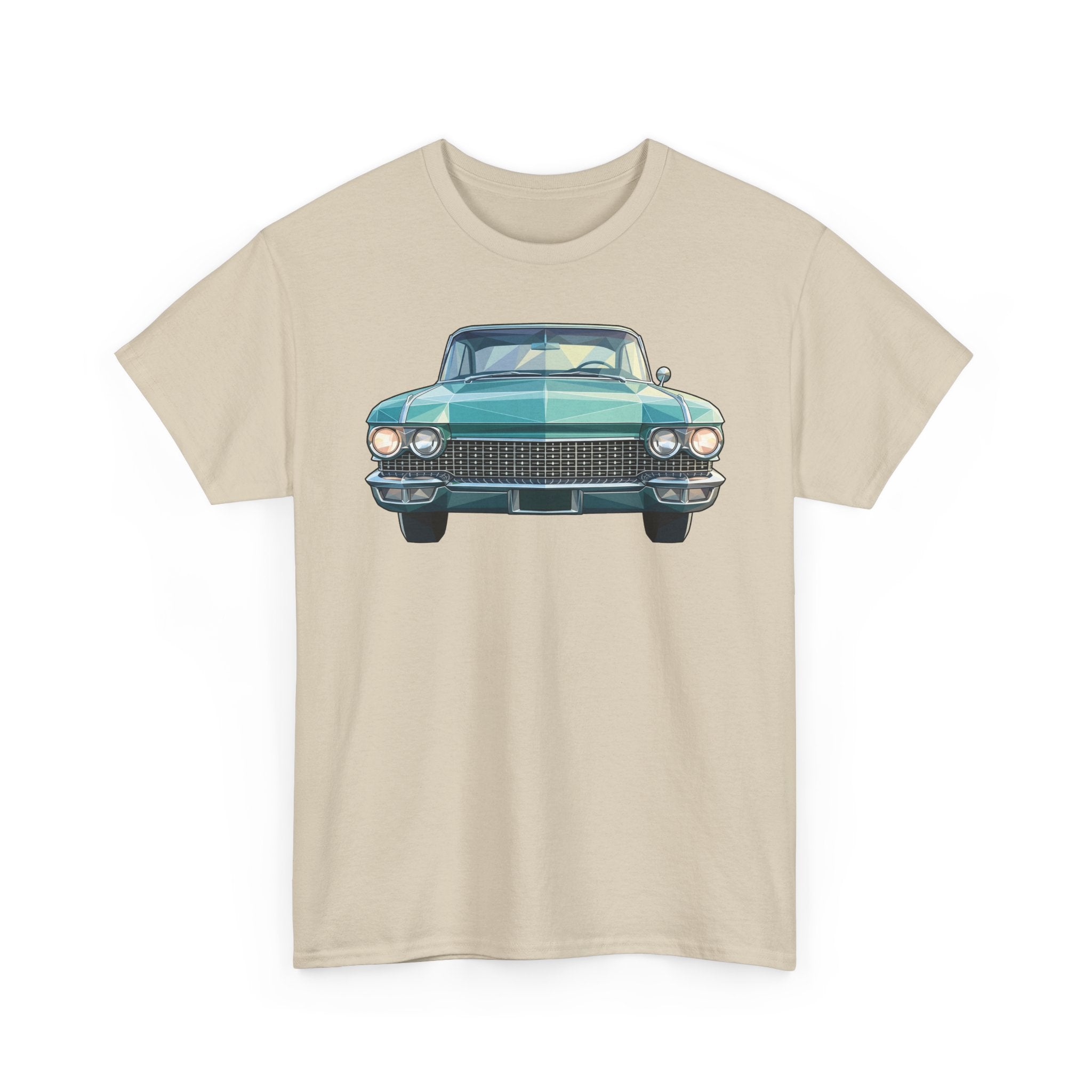 Classic Luxury Cruiser Car Tee | Big Fins Front & Rear Car Illustration