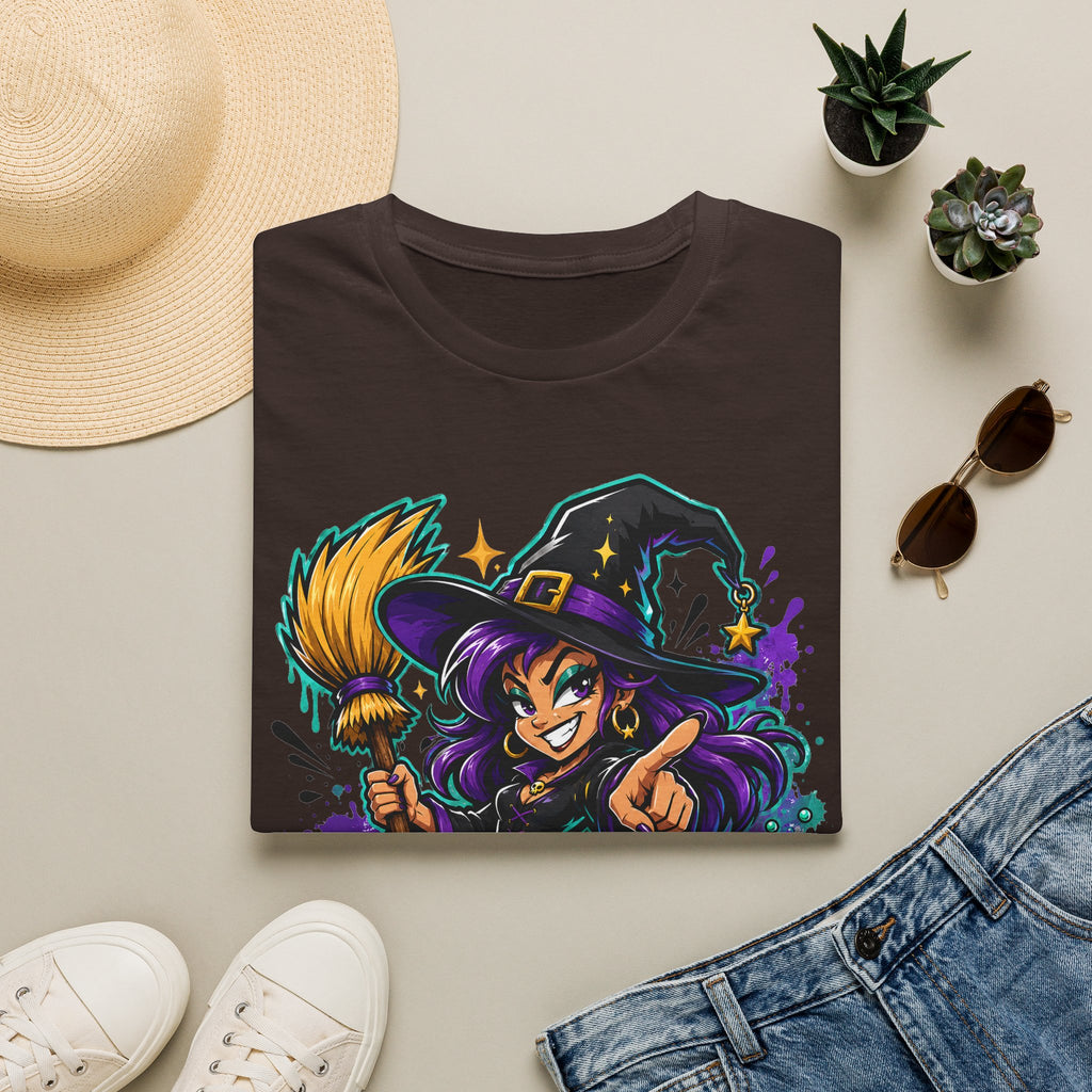 Witch Way To The Candy T-Shirt | Funny Halloween Witch Graphic Tee | Spooky Season Gift | Trick or Treat Shirt