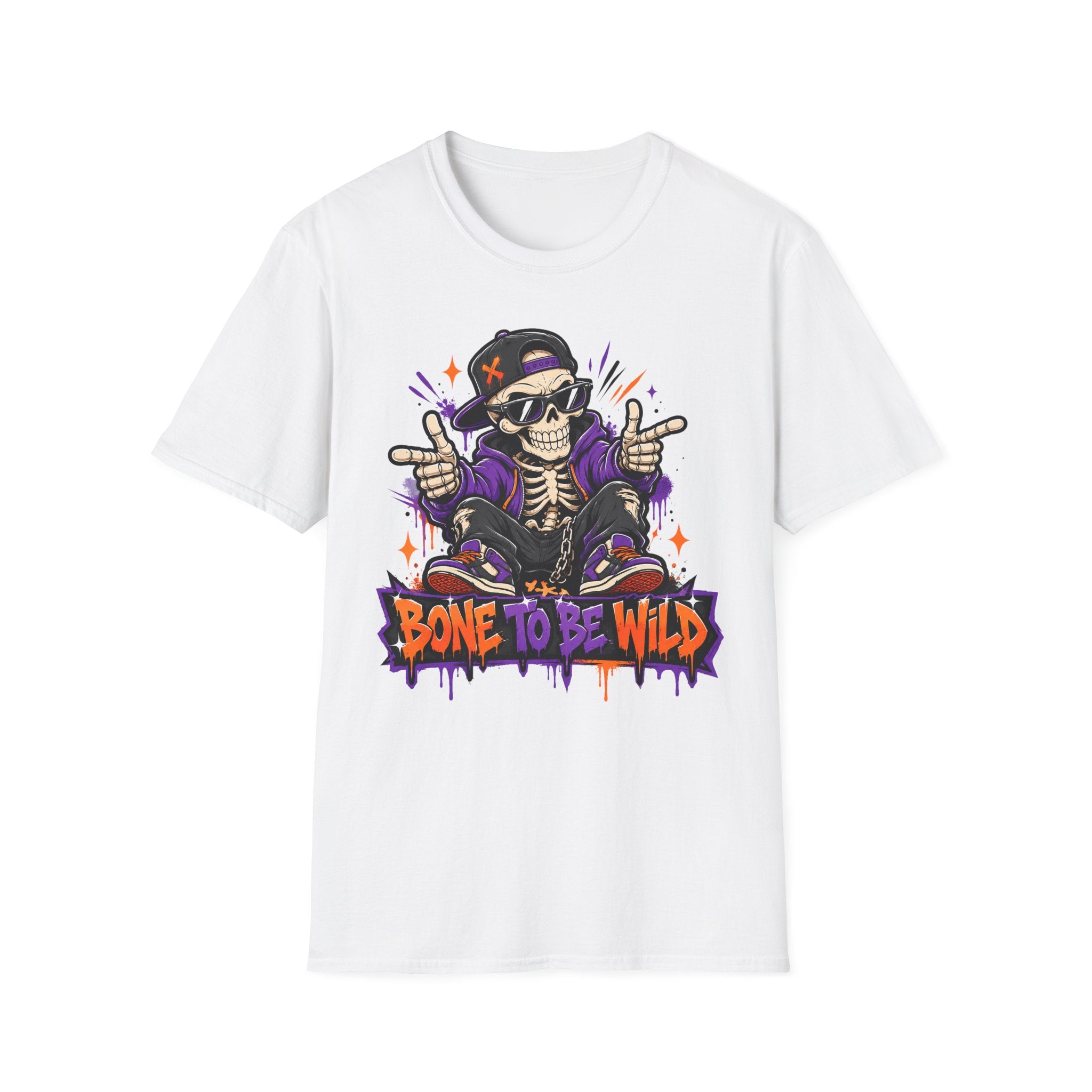 Bone To Be Wild Skeleton DJ T-Shirt | Halloween Skull Graphic Tee | Spooky Music Lover Shirt | Funny Skeleton Gift | Halloween Tee