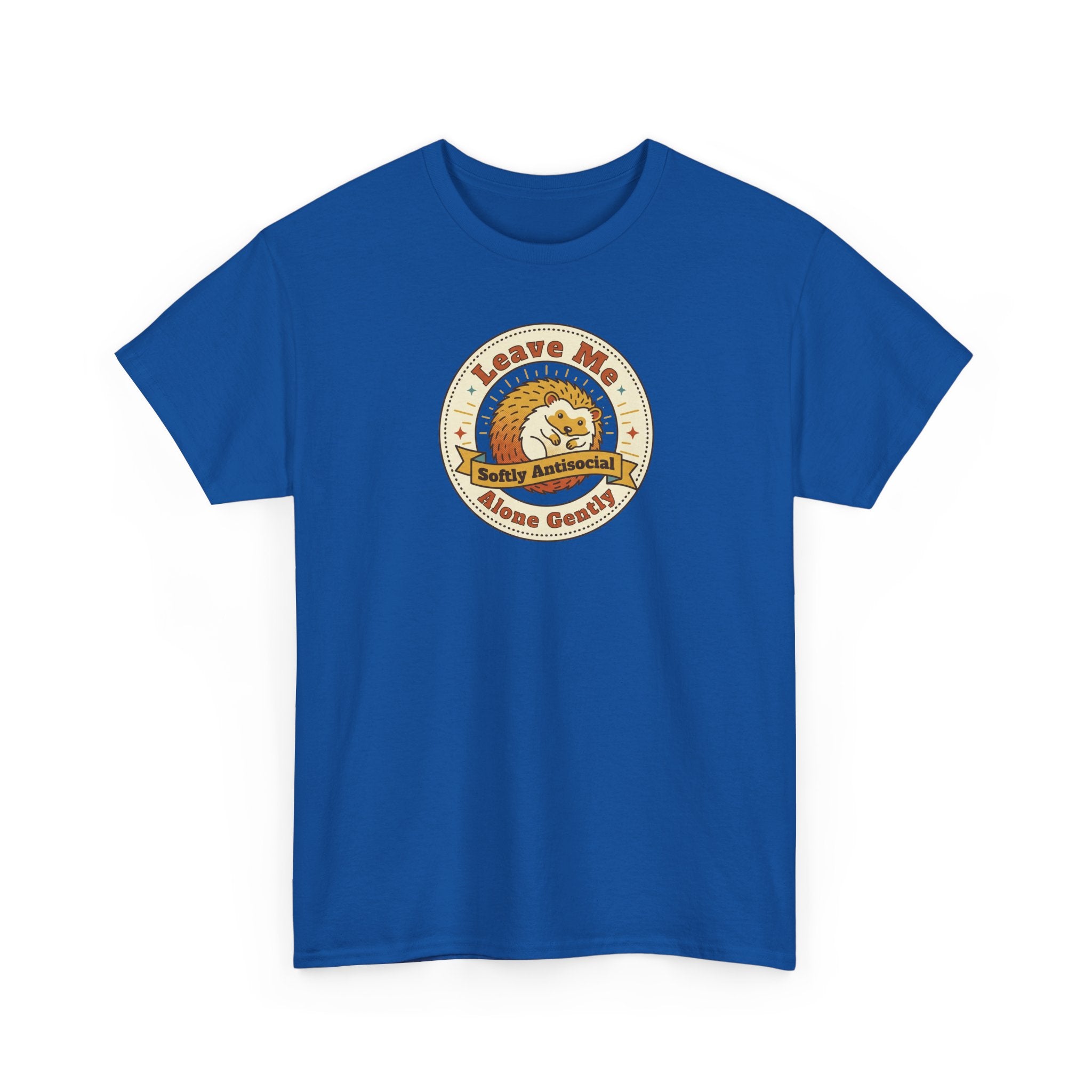 Leave Me Alone Softly Antisocial T-Shirt | Funny Introvert Hedgehog Graphic Tee