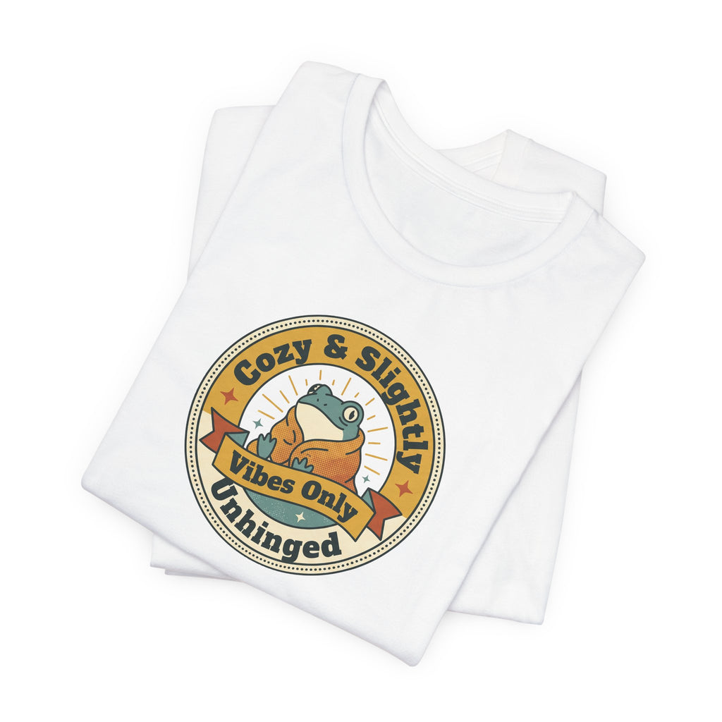 Cozy & Slightly Unhinged Vibes Only T-Shirt | Retro Sloth Graphic Tee