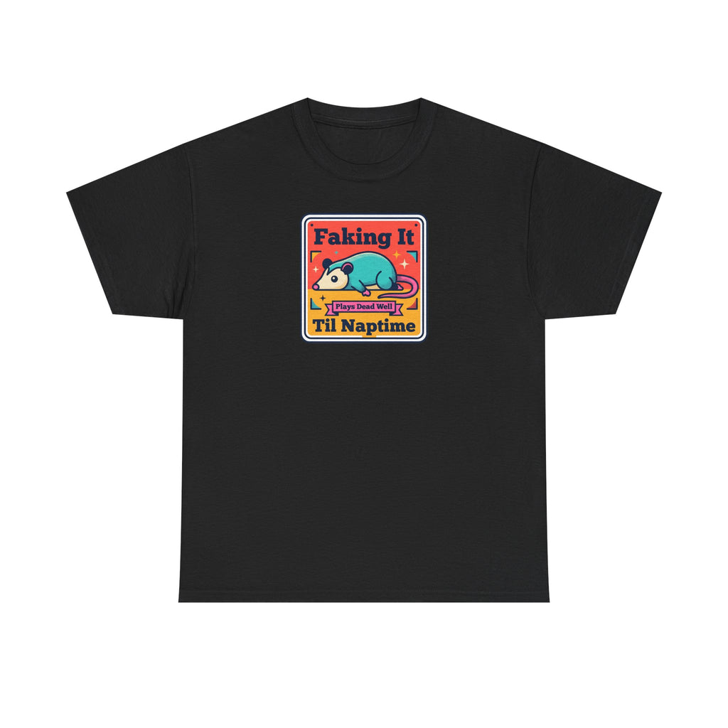 Faking It Til Naptime T-Shirt | Funny Sleeping Panda Tee | Cute Retro Humor Gift for Tired People