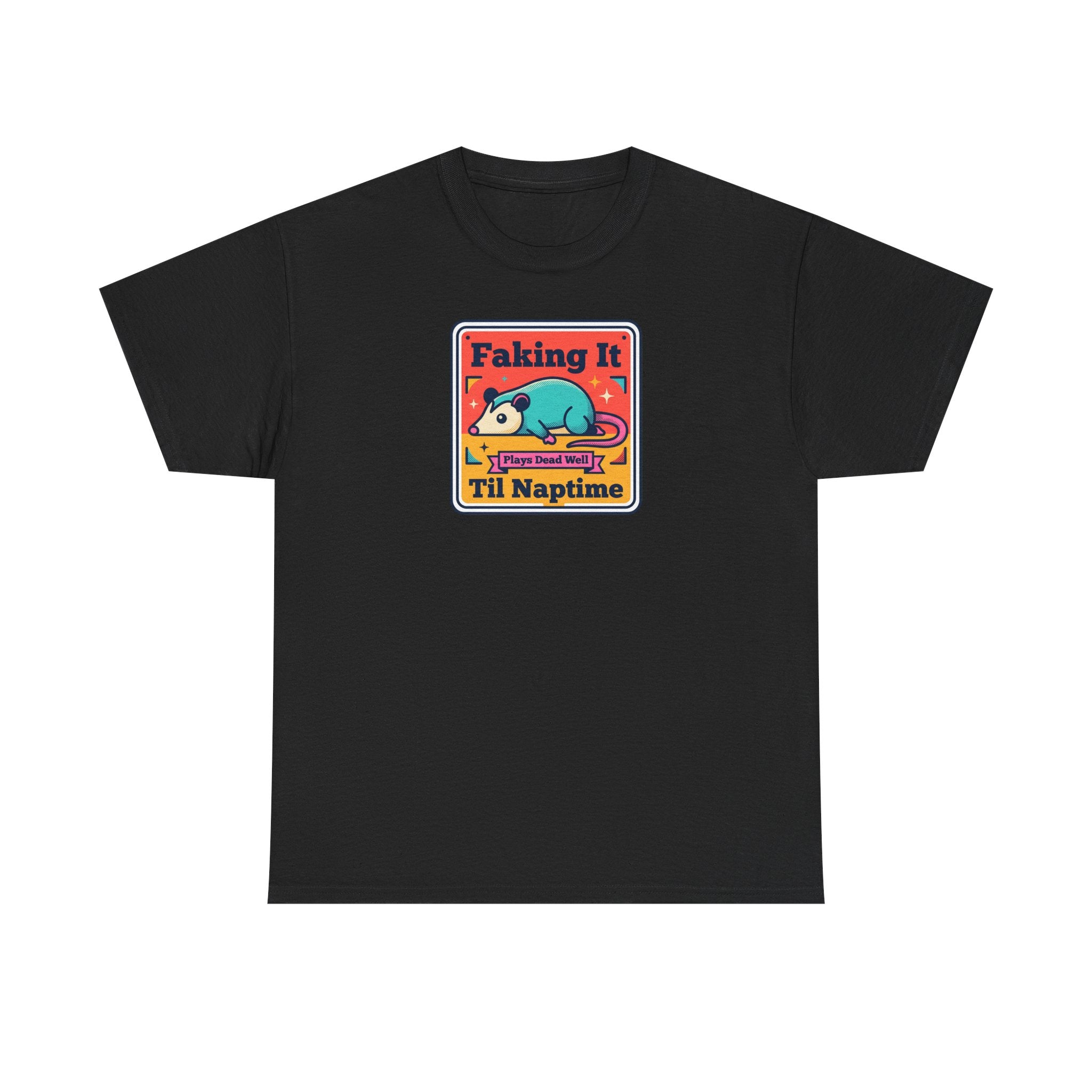 Faking It Til Naptime T-Shirt | Funny Sleeping Panda Tee | Cute Retro Humor Gift for Tired People