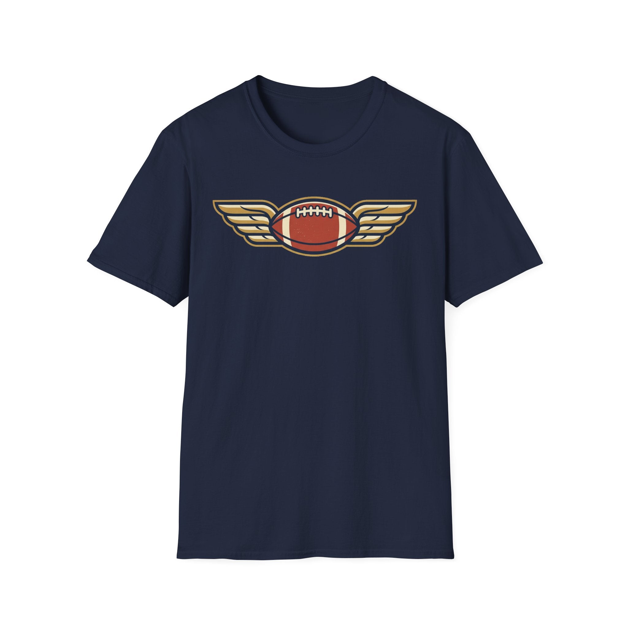 Winged Football T-Shirt | Vintage Retro Flying Football Tee