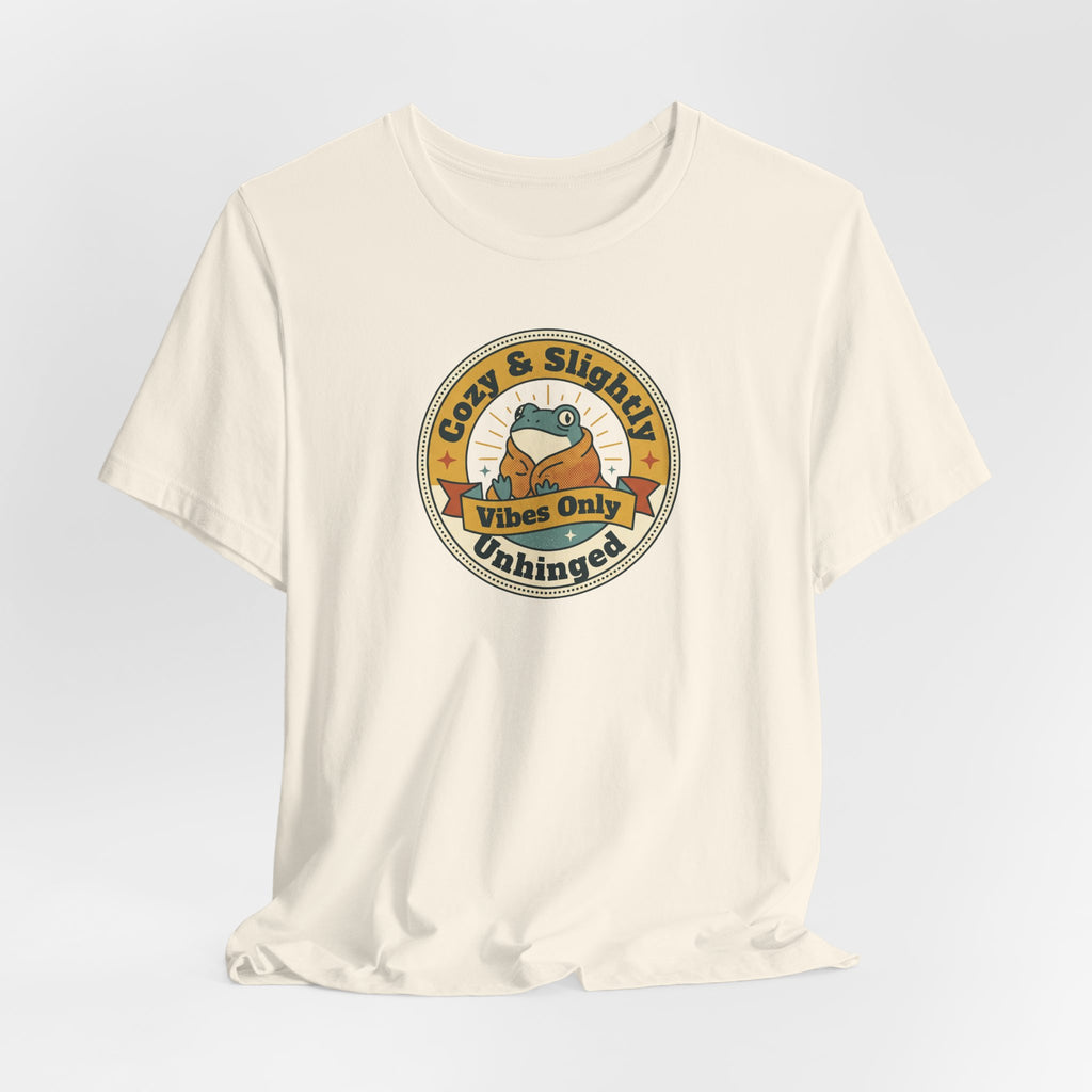 Cozy & Slightly Unhinged Vibes Only T-Shirt | Retro Sloth Graphic Tee