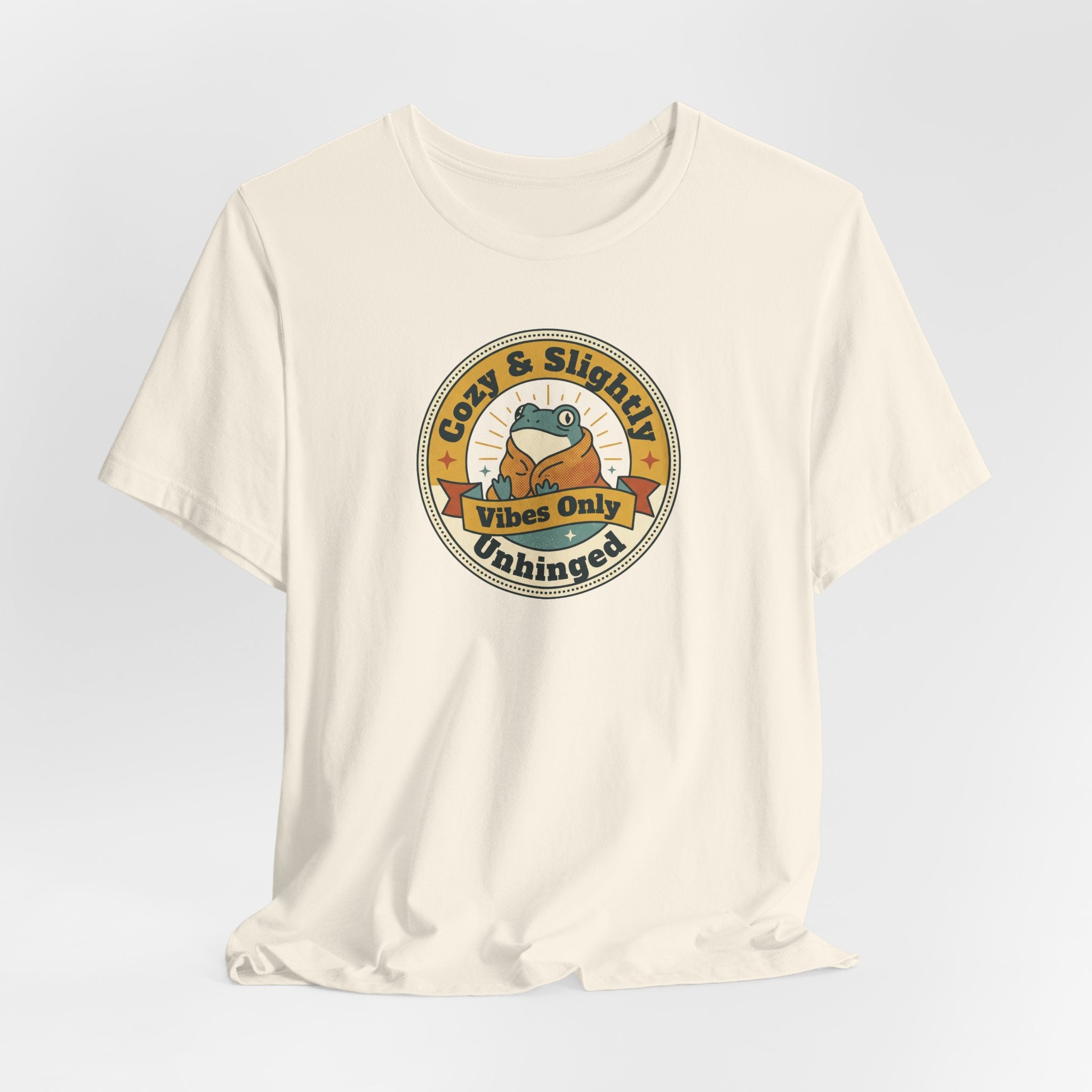 Cozy & Slightly Unhinged Vibes Only T-Shirt | Retro Sloth Graphic Tee