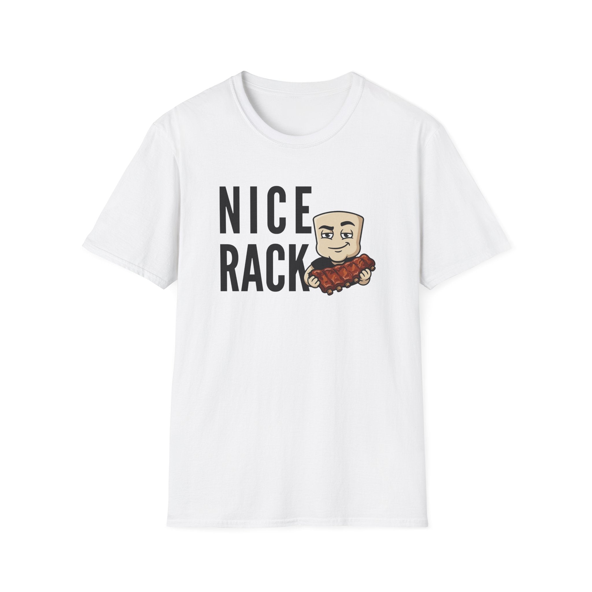 Nice Rack T-Shirt | Funny BBQ Ribs Grilling Tee | Cookout Humor Food Pun Gift