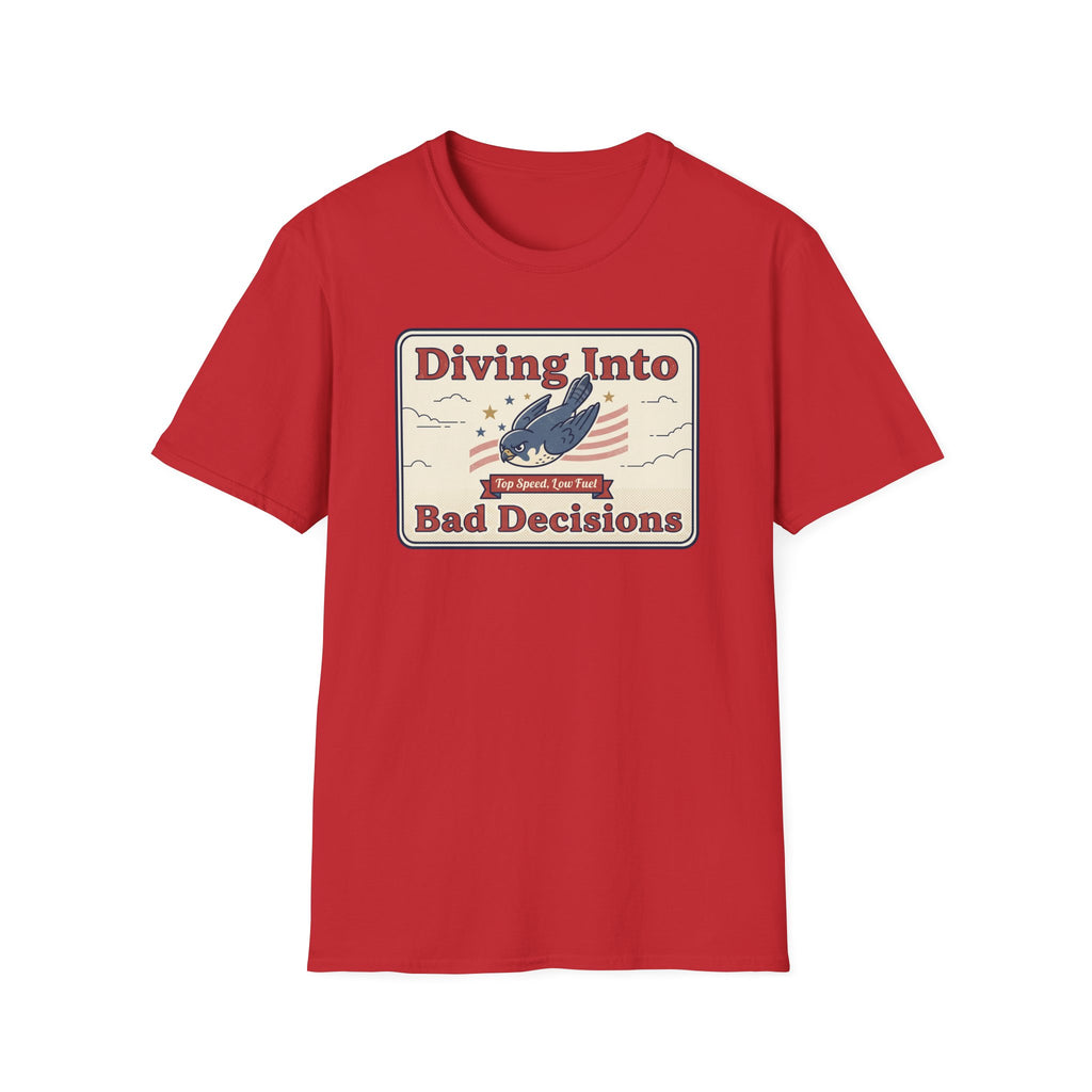 Diving Into Bad Decisions T-Shirt | Retro Shark Graphic