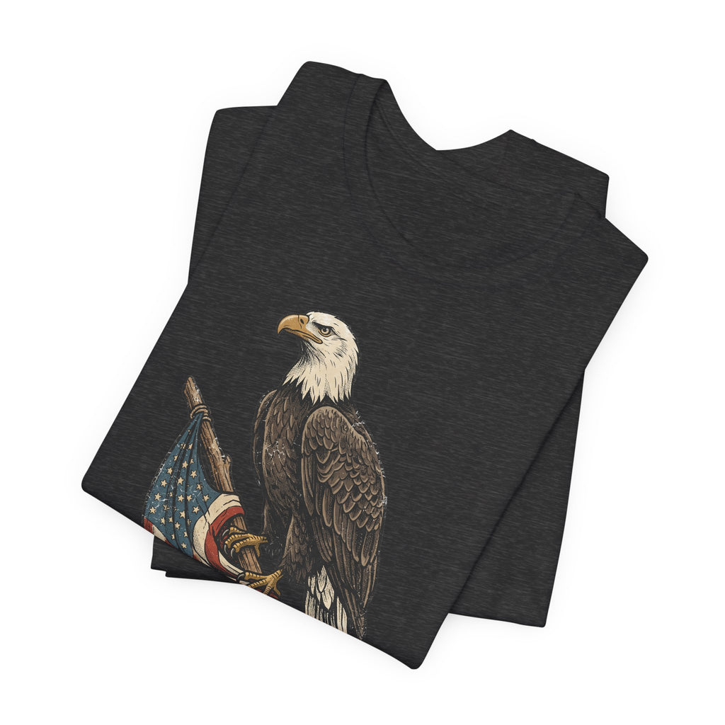 Bald Eagle American Flag T-Shirt | Patriotic USA Stars Stripes Vintage Eagle Graphic Tee Gift