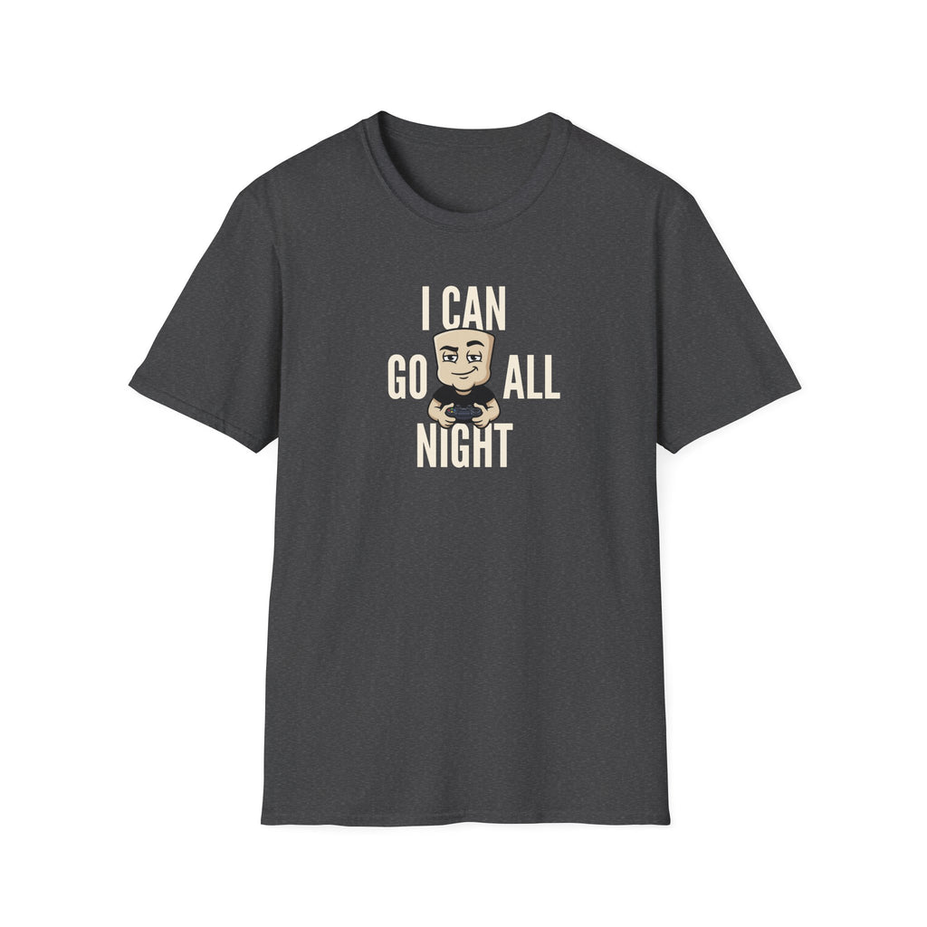 I Can Go All Night T-Shirt | Funny Gamer Tee | Video Game Controller Innuendo Humor Gift