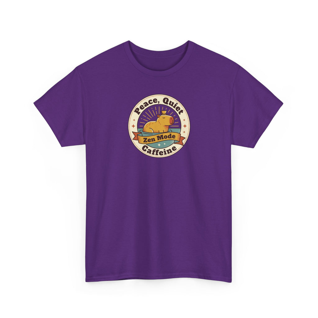 Peace Quiet Caffeine T-Shirt | Funny Zen Mode Capybara Graphic Tee