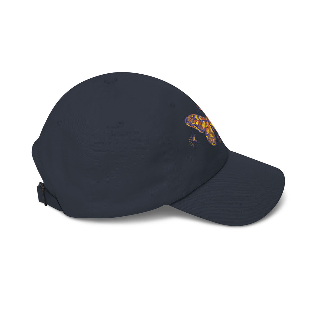 Butterfly Embroidered Dad Cap — Colorful Mosaic Moth Baseball Hat