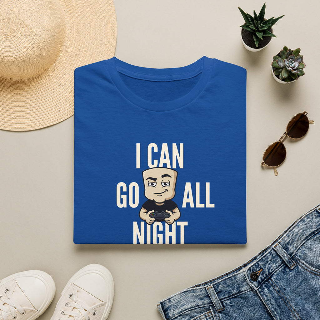 I Can Go All Night T-Shirt | Funny Gamer Tee | Video Game Controller Innuendo Humor Gift