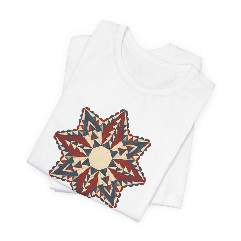 Southwestern Star Mandala Graphic Tee | Geometric Aztec Compass Boho Folk Art T-Shirt