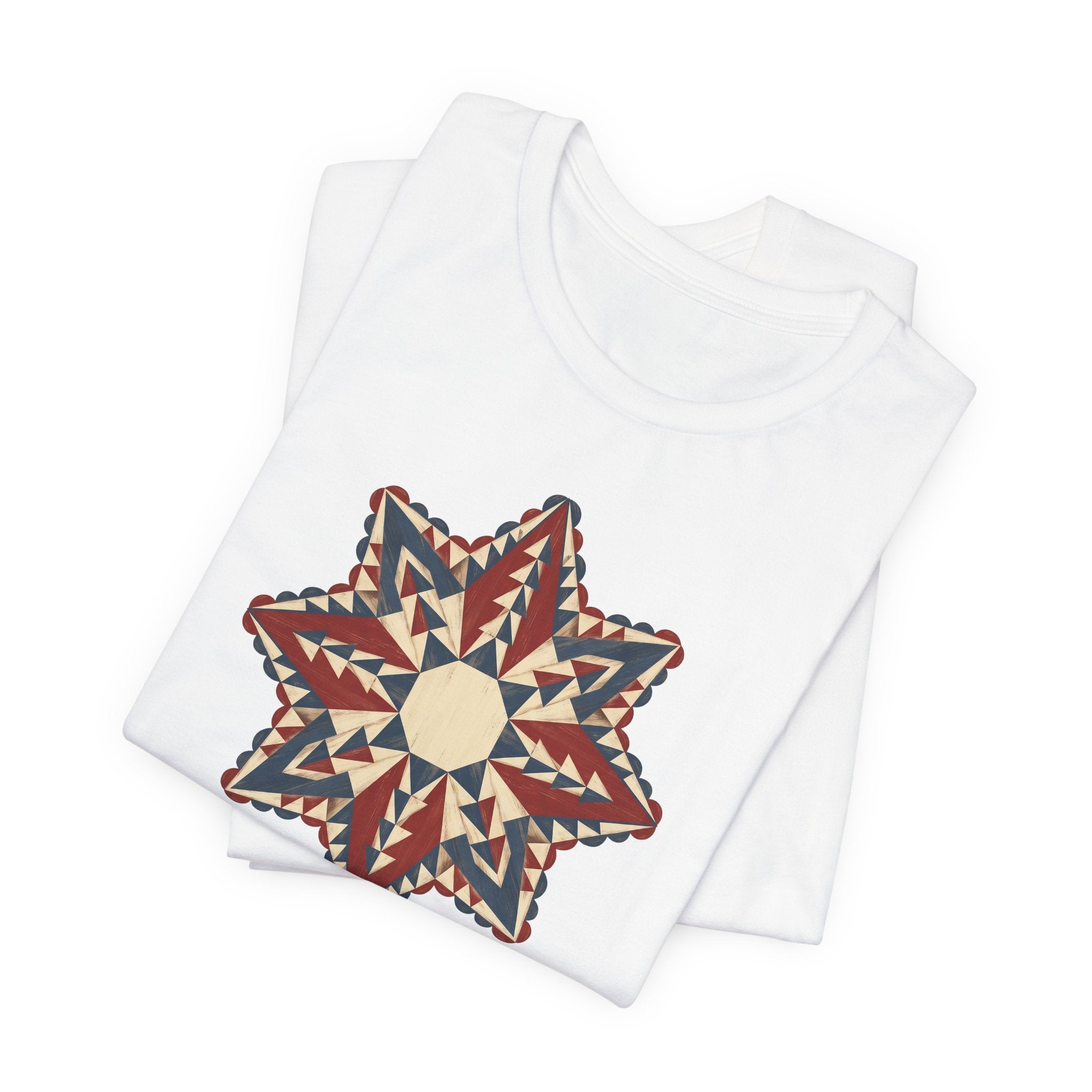 Southwestern Star Mandala Graphic Tee | Geometric Aztec Compass Boho Folk Art T-Shirt
