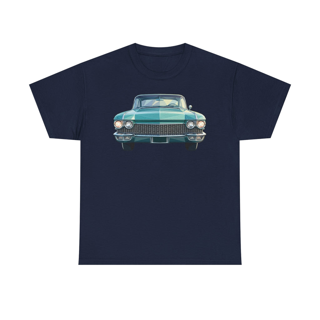 Classic Luxury Cruiser Car Tee | Big Fins Front & Rear Car Illustration