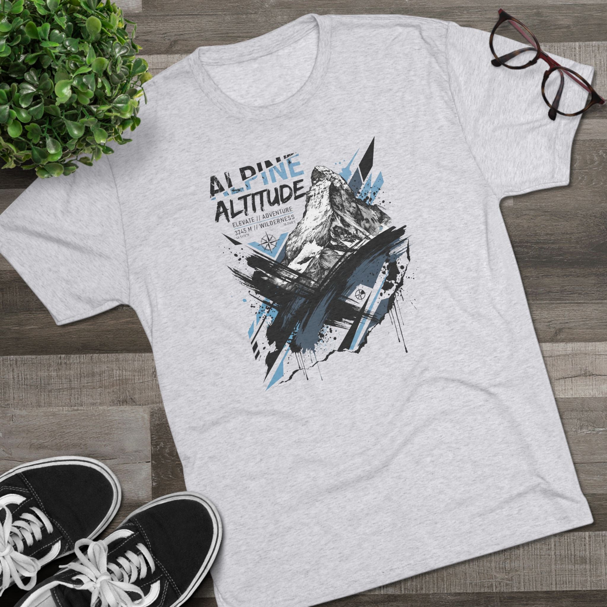 Alpine Altitude T-Shirt Mountain Peak Illustration Graphic Tee Hiking Gift Outdoor Nature Adventure Unisex