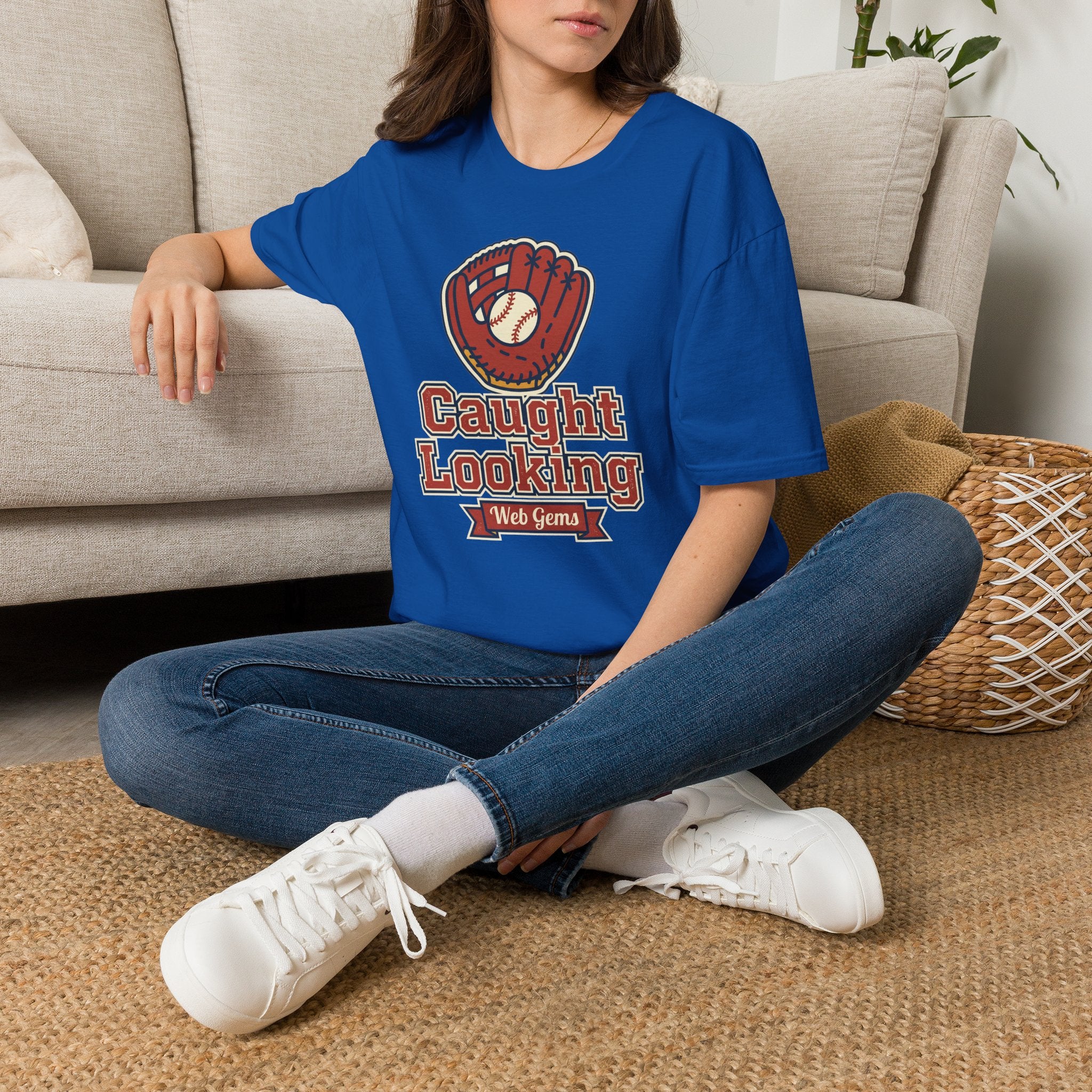 Baseball T-Shirt | Vintage Caught Looking Glove Graphic Tee