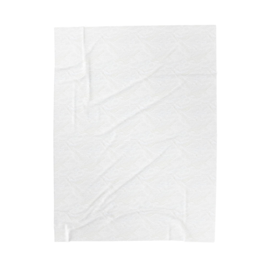 Velveteen plush blanket back in plain white fabric