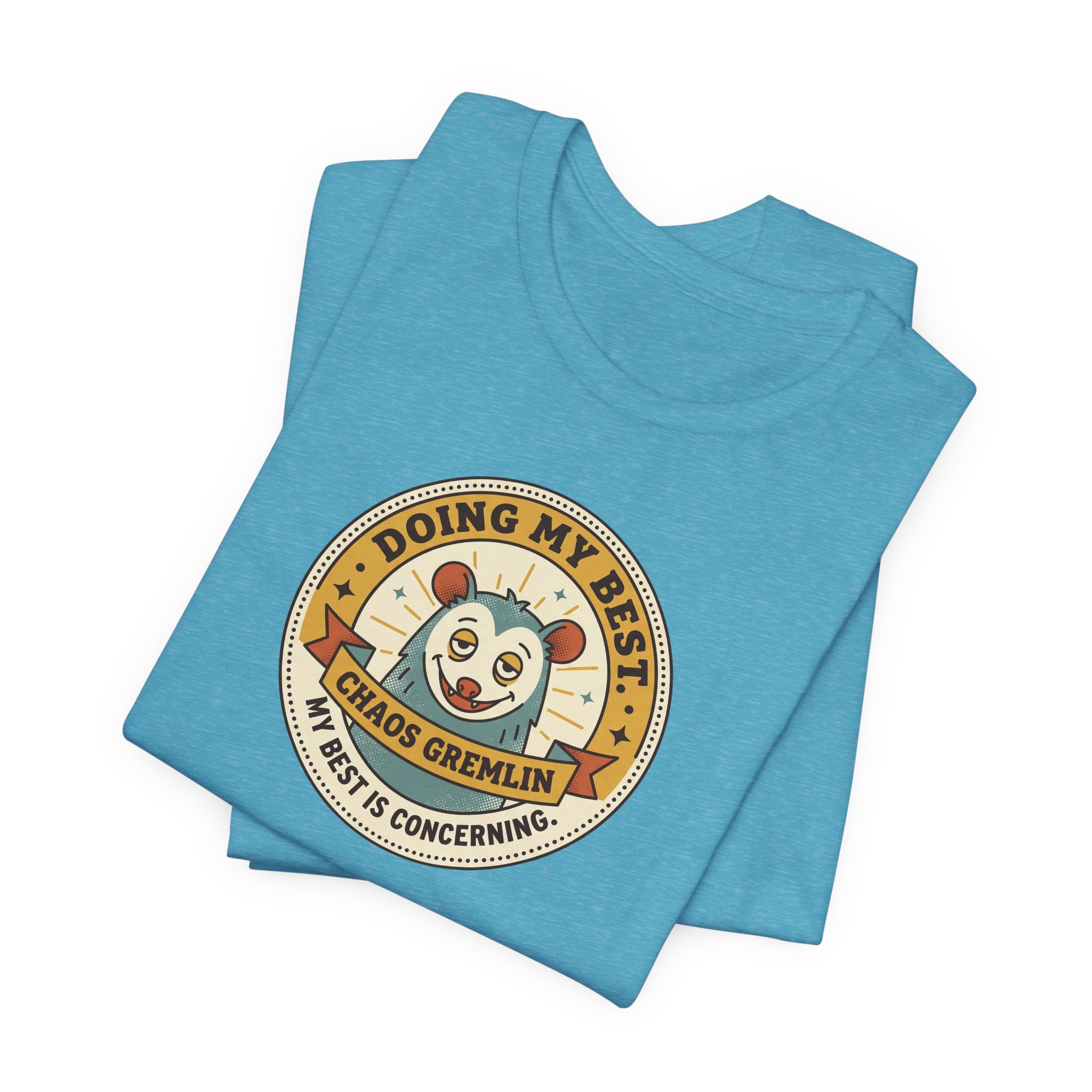 Doing My Best Chaos Gremlin Tee | Cute Cartoon Gremlin Badge Shirt