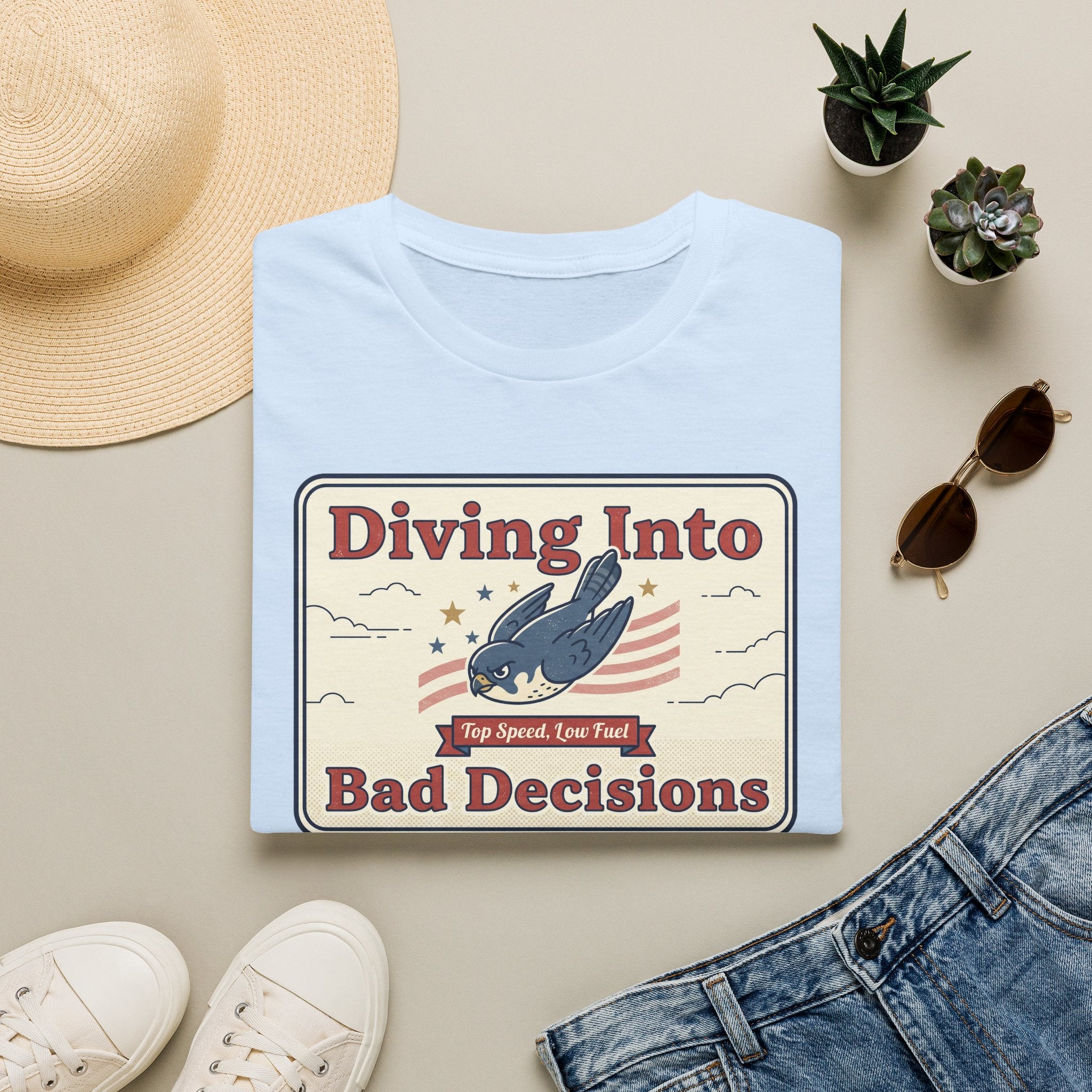Diving Into Bad Decisions T-Shirt | Retro Shark Graphic