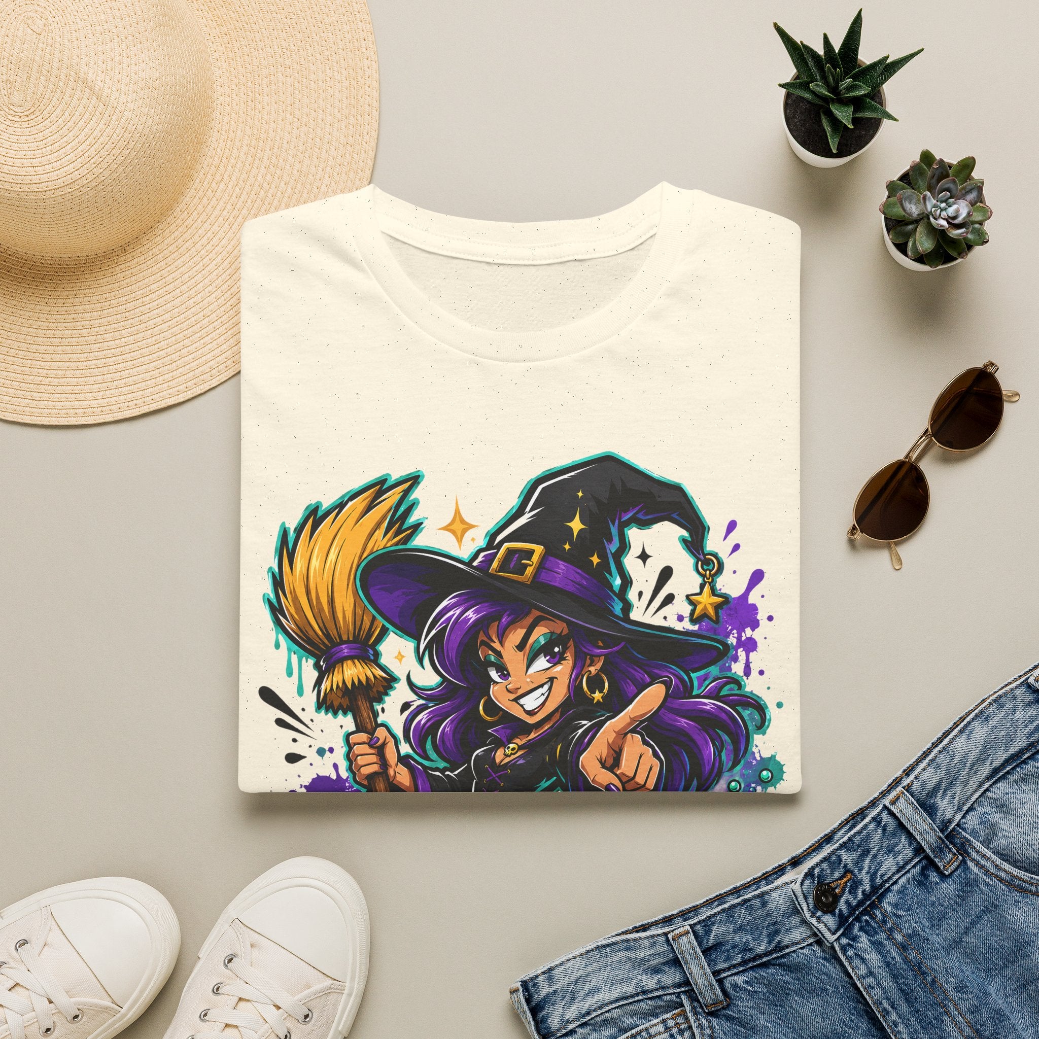 Witch Way To The Candy T-Shirt | Funny Halloween Witch Graphic Tee | Spooky Season Gift | Trick or Treat Shirt