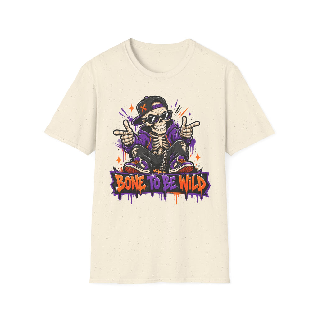 Bone To Be Wild Skeleton DJ T-Shirt | Halloween Skull Graphic Tee | Spooky Music Lover Shirt | Funny Skeleton Gift | Halloween Tee
