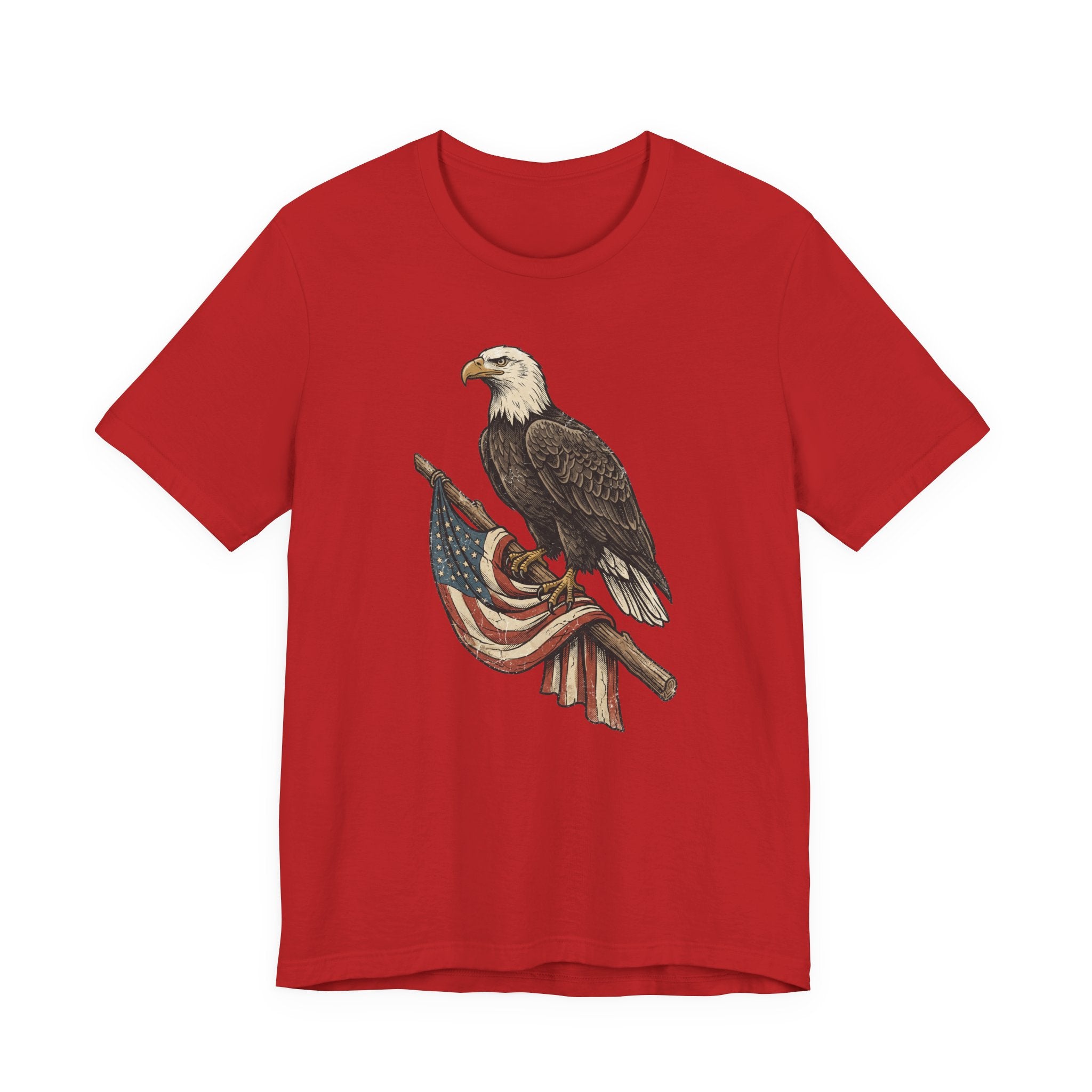 Bald Eagle American Flag T-Shirt | Patriotic USA Stars Stripes Vintage Eagle Graphic Tee Gift