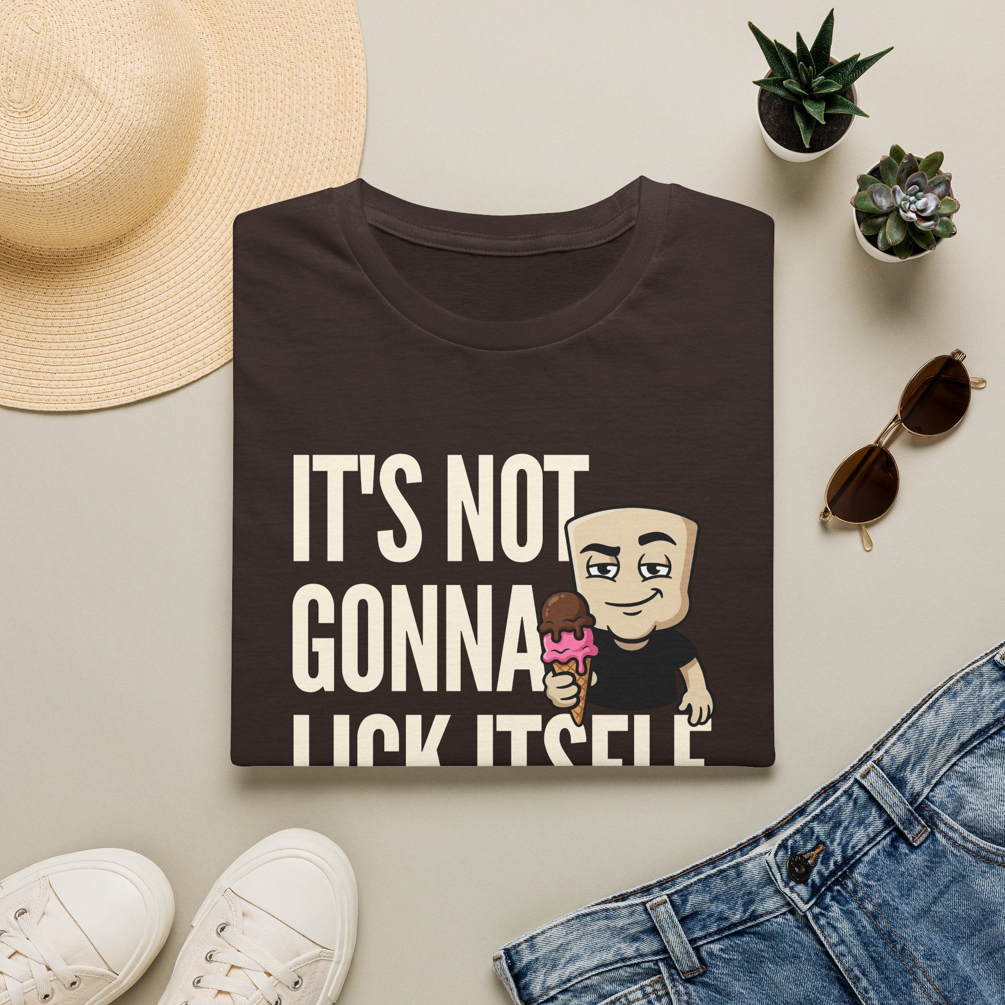 It's Not Gonna Lick Itself T-Shirt | Funny Ice Cream Cone Tee | Adult Humor Innuendo Gift