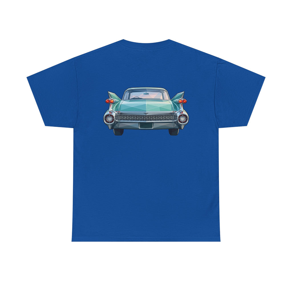 Classic Luxury Cruiser Car Tee | Big Fins Front & Rear Car Illustration