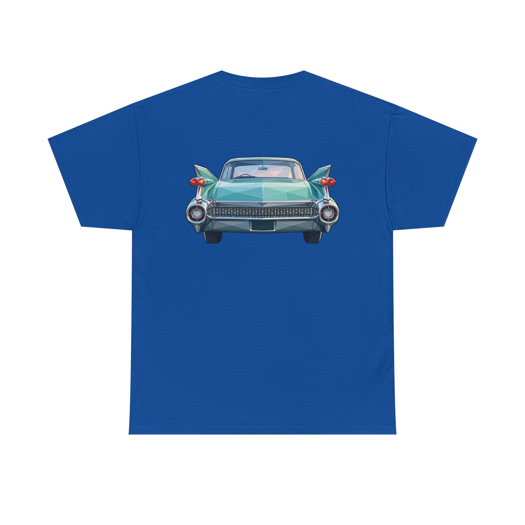 Classic Luxury Cruiser Car Tee | Big Fins Front & Rear Car Illustration