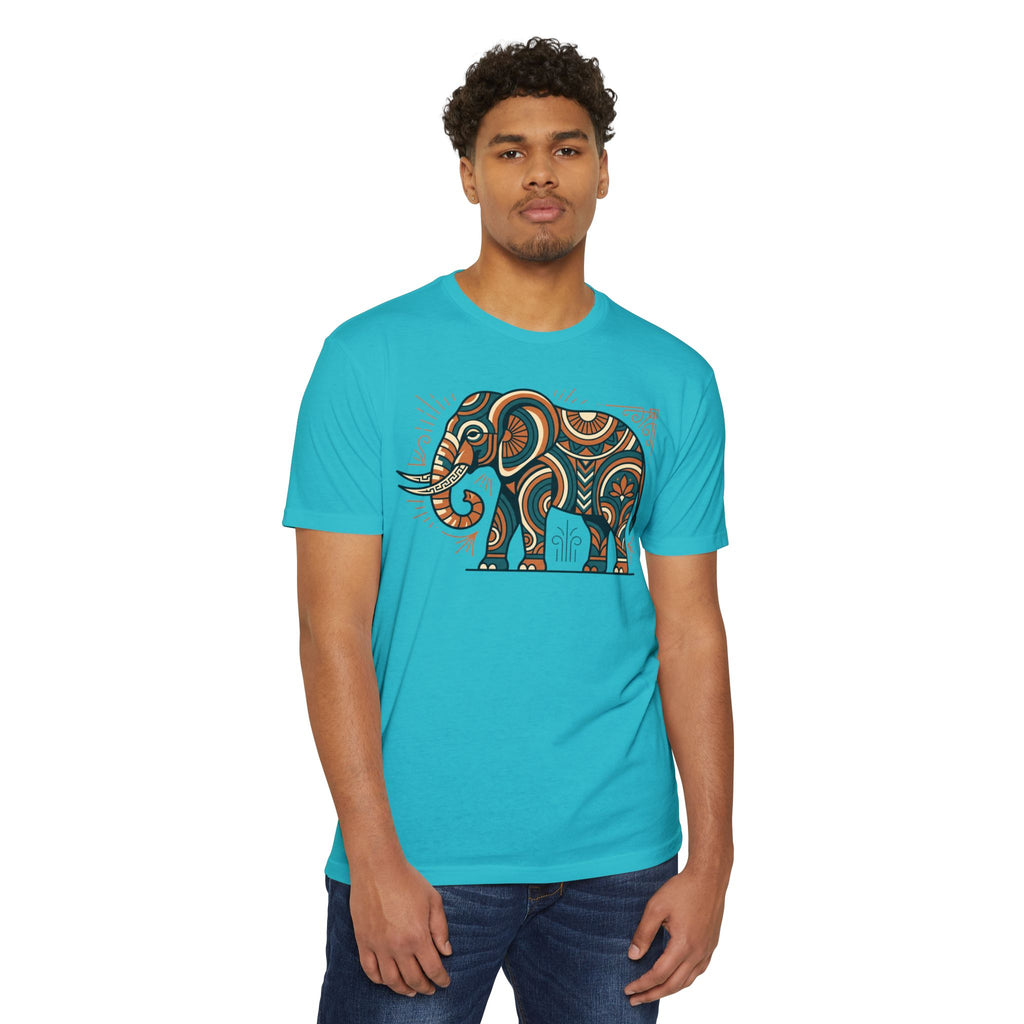 Elephant T-Shirt Boho Tribal Paisley Pattern Graphic Tee Elephant Lover Gift Nature Art Tee