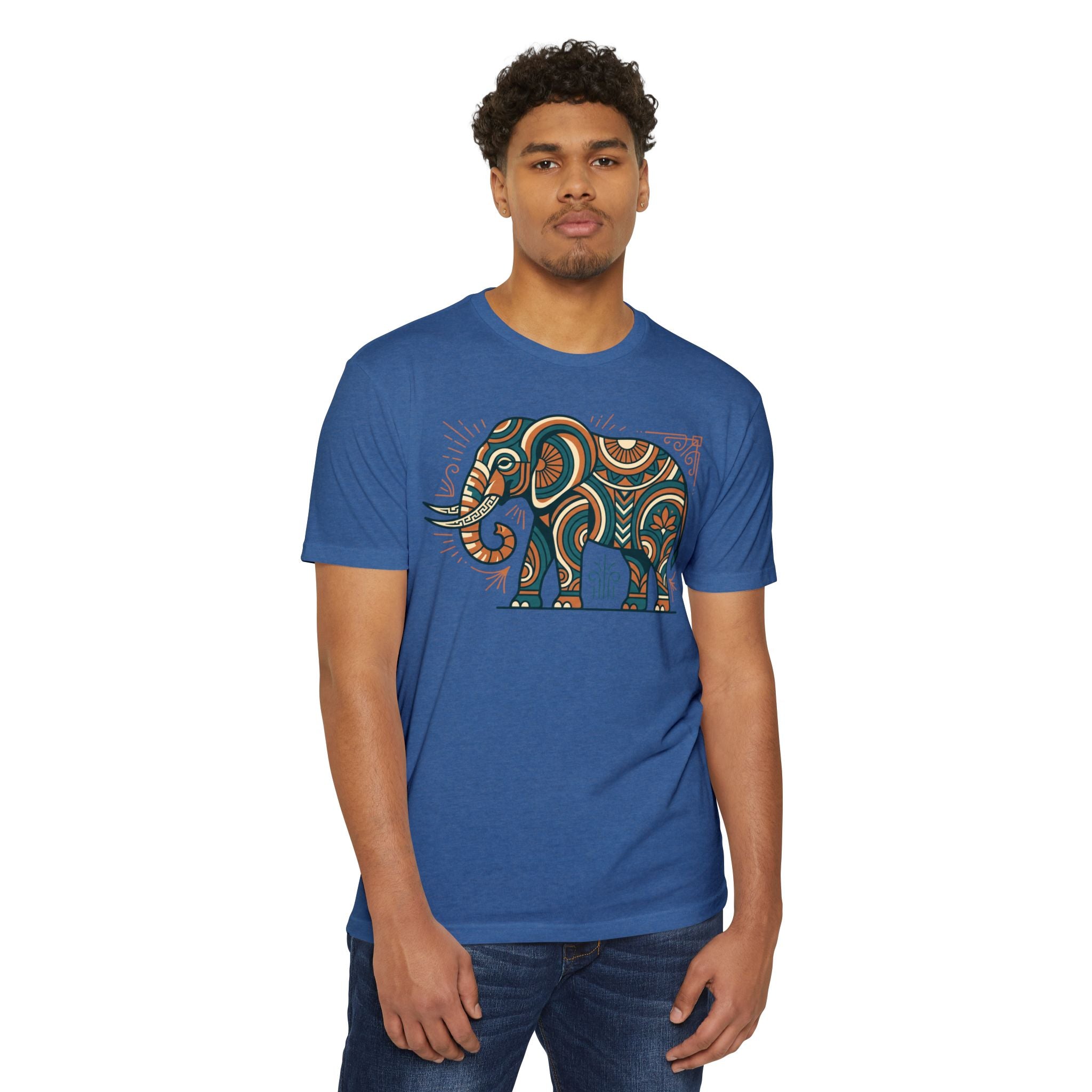 Elephant T-Shirt Boho Tribal Paisley Pattern Graphic Tee Elephant Lover Gift Nature Art Tee