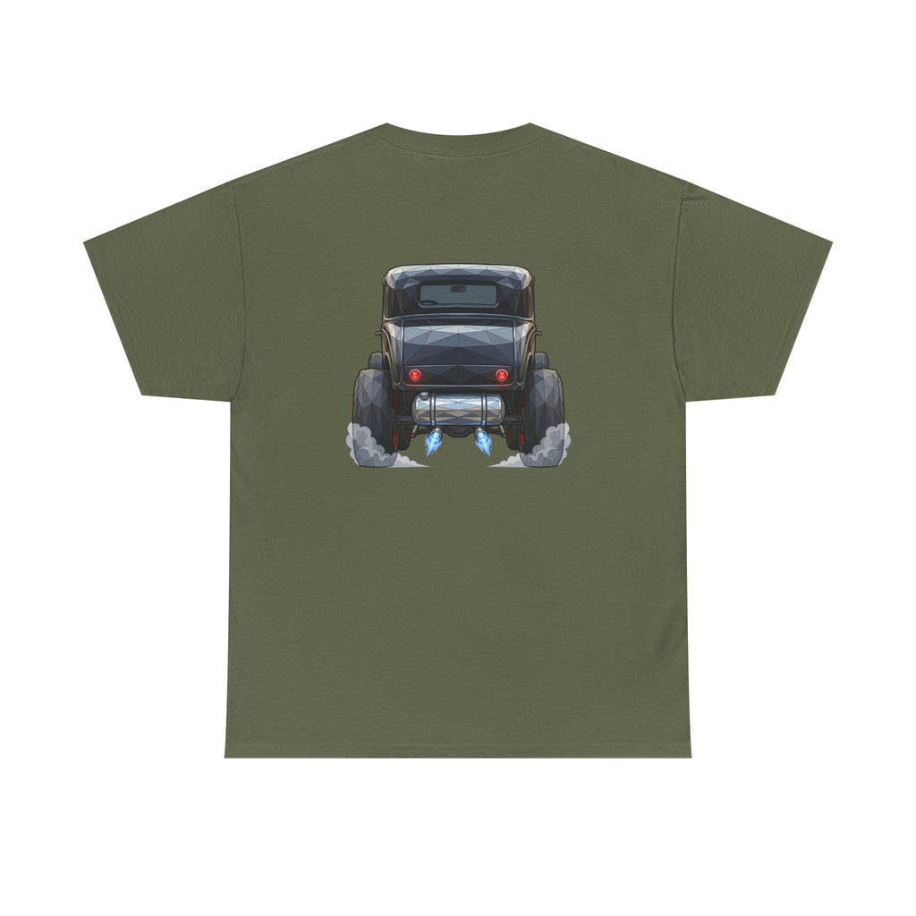 Vintage Hot Rod Front and Rear Tee | Classic Car Graphic Shirt