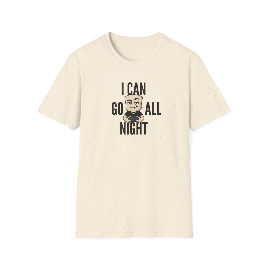 I Can Go All Night T-Shirt | Funny Gamer Tee | Video Game Controller Innuendo Humor Gift